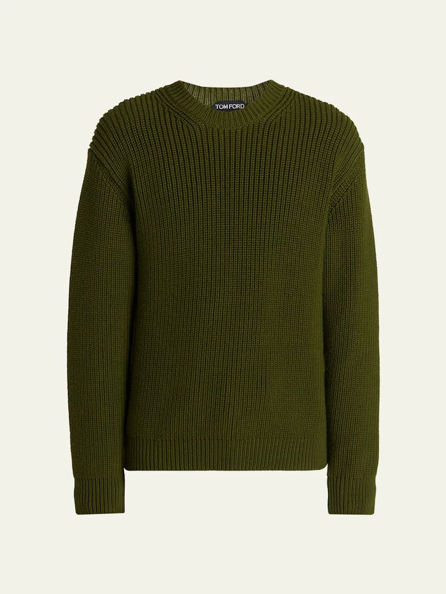 Men's Crewneck Merino Wool Sweater - 1