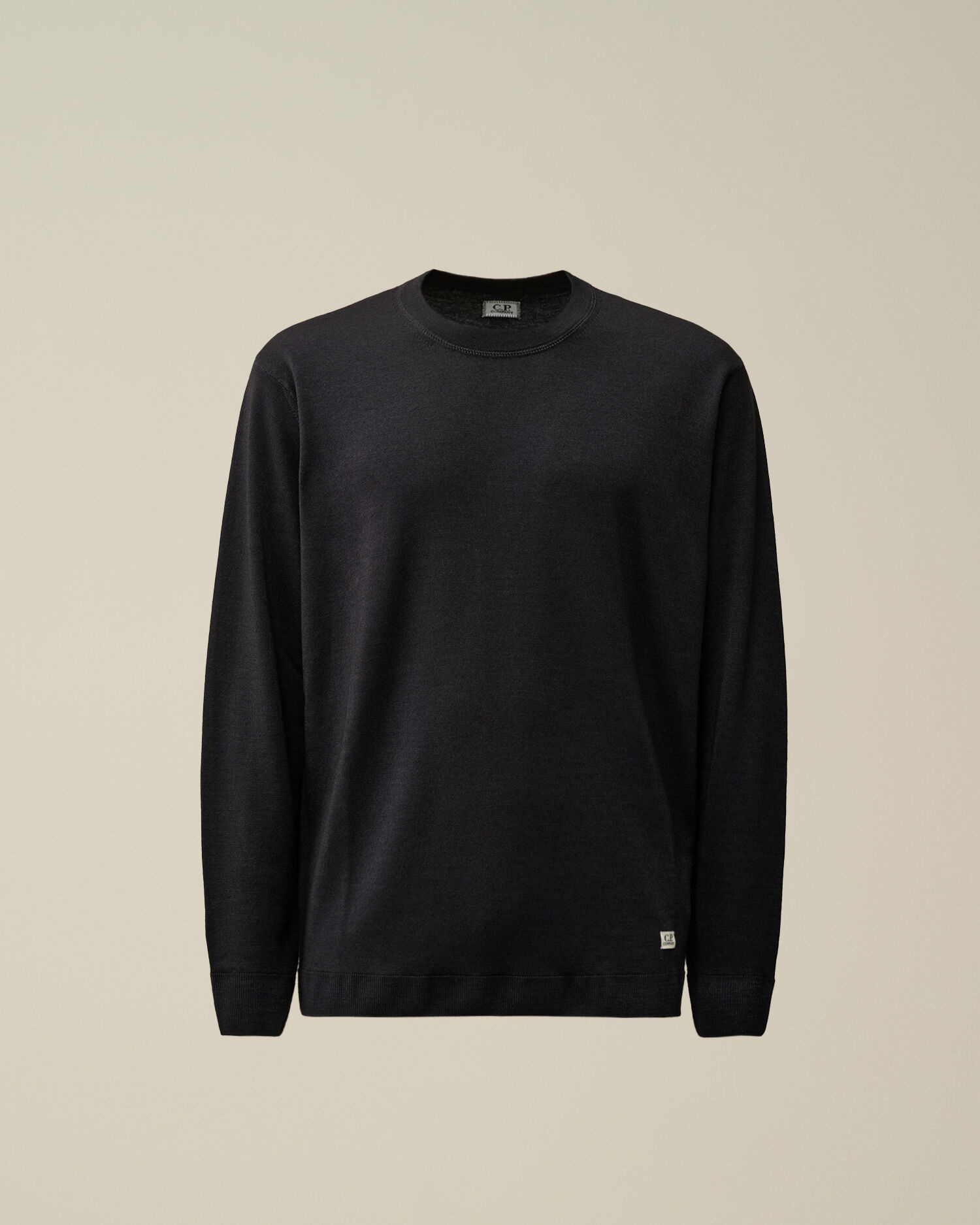 C.P. Company Merino Wool Fast Dyed Crew Neck Logo Knit