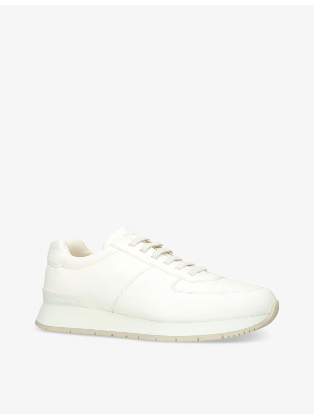 Livingston logo-embossed leather low-top trainers - 3