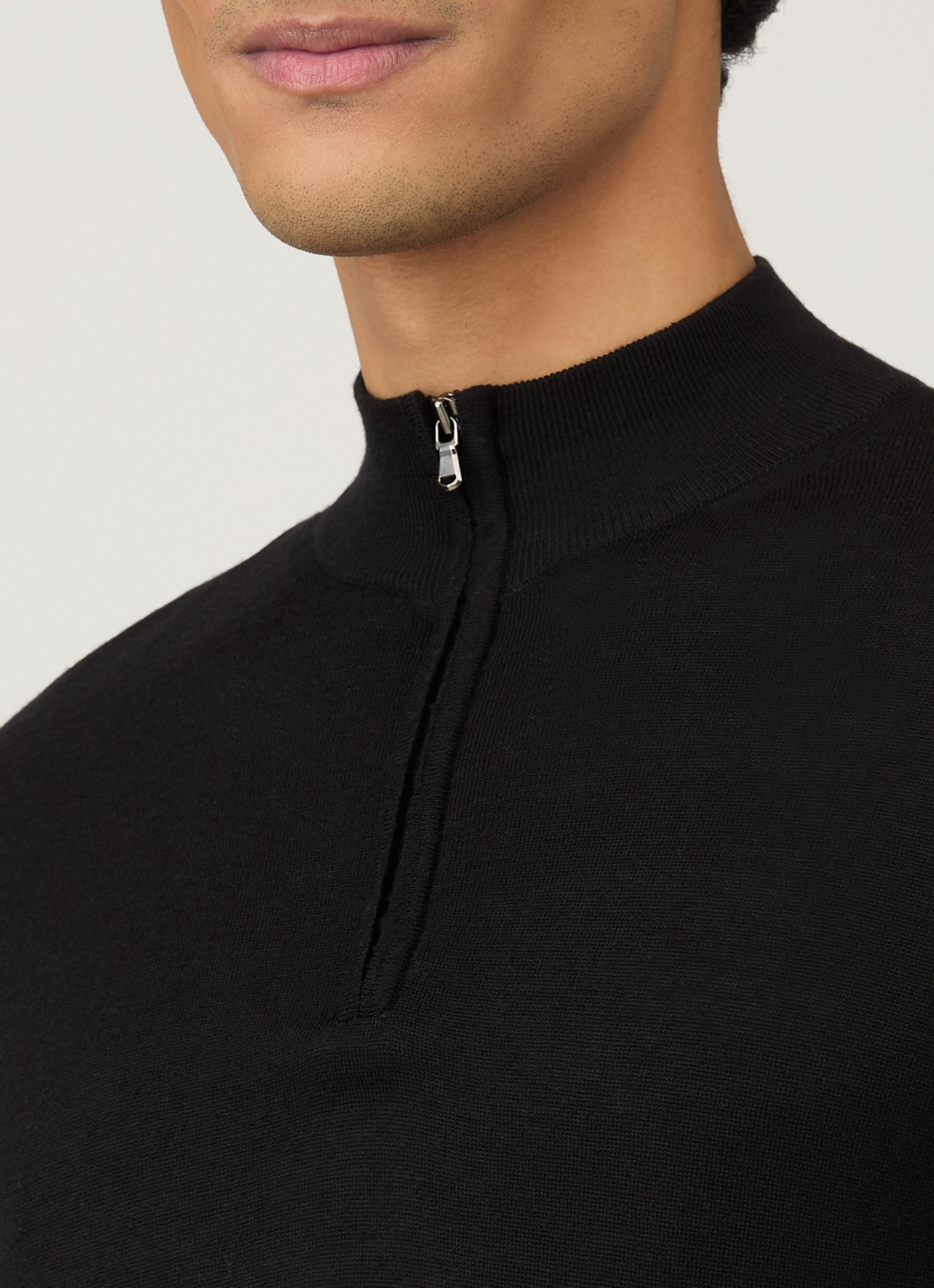 Fine Merino Wool Zip Neck - 6