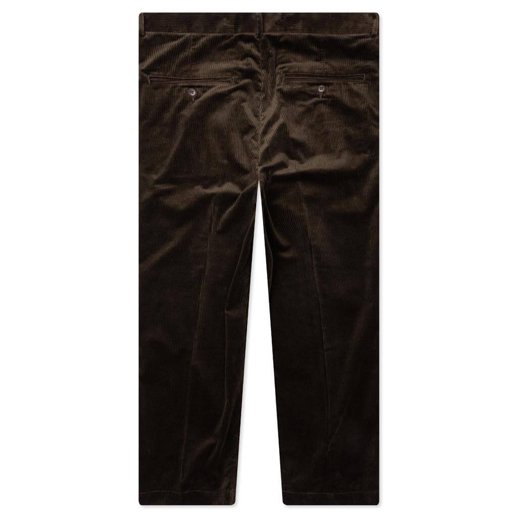 DOUBLE PLEATED CORDUROY TROUSERS - BROWN - 2