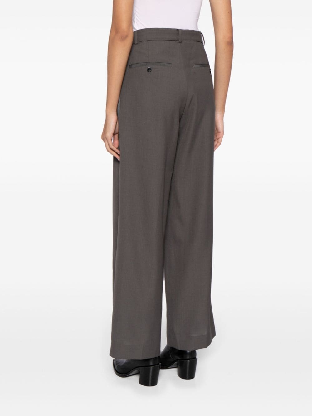 satin-stripe tailored trousers - 4