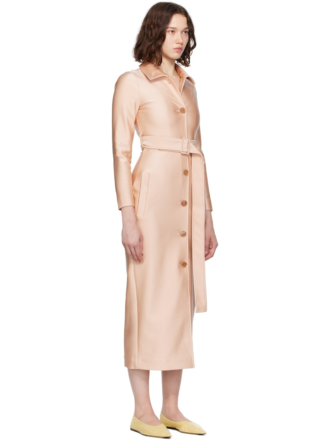 Beige Fitted Trench Coat - 2