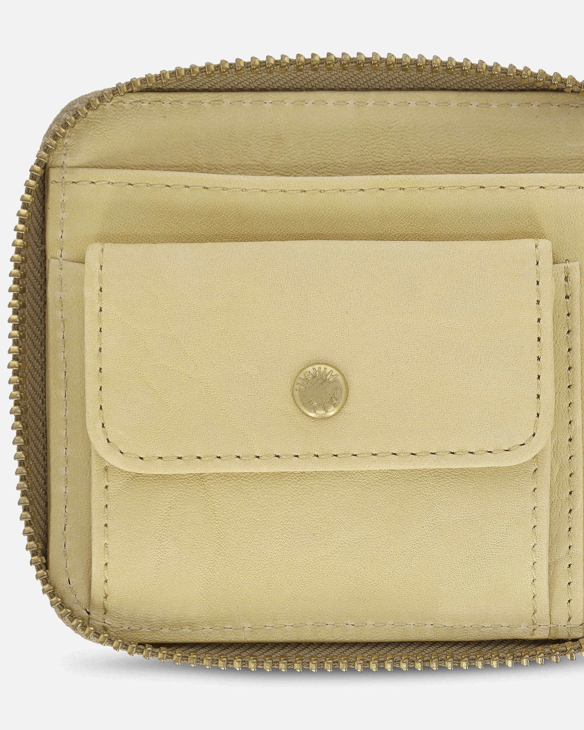 Leather Bi-Fold Wallet Beige - 6