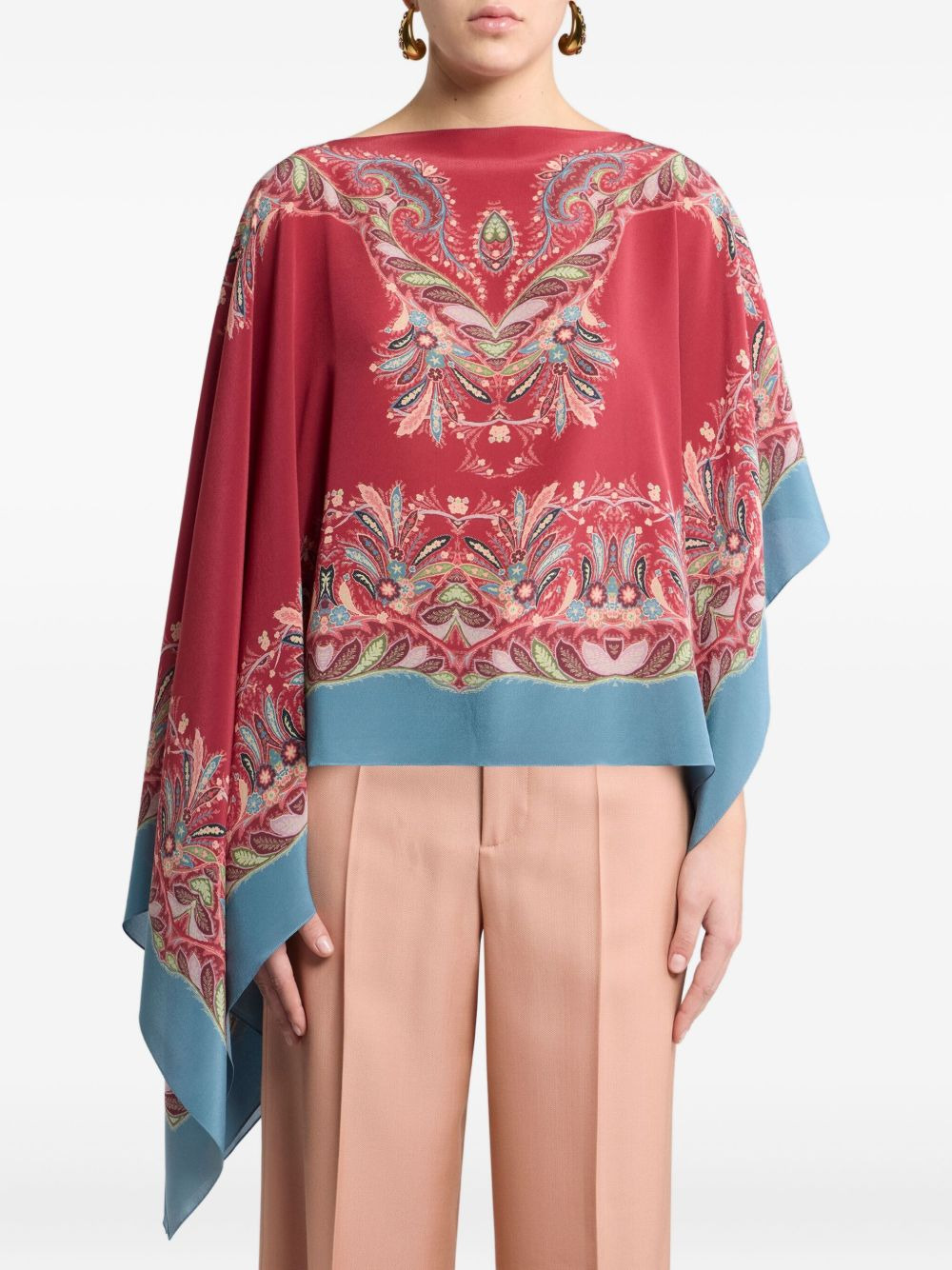 paisley-print asymmetric blouse - 2