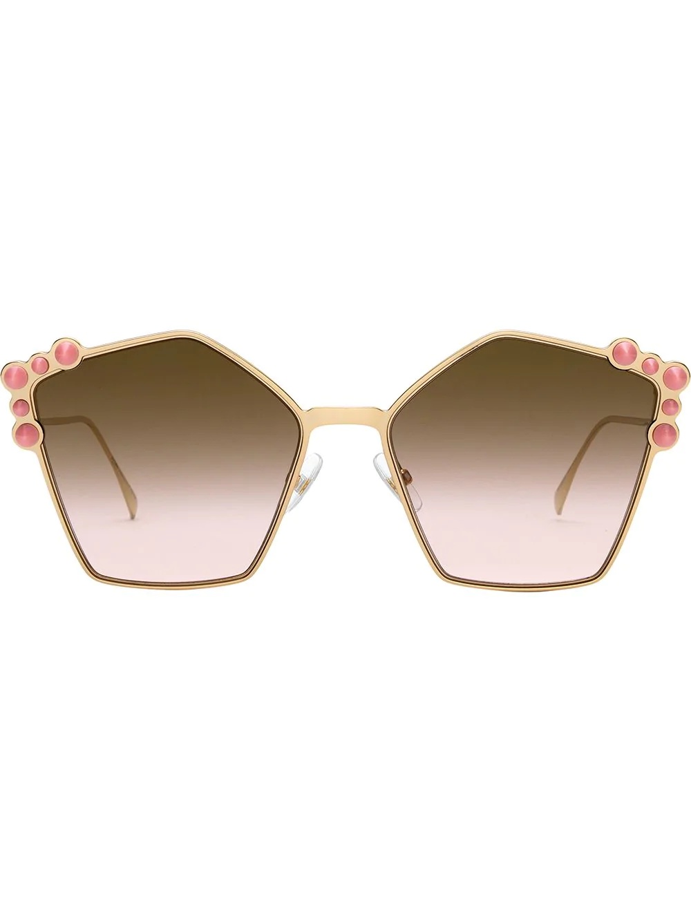 studded pentagonal sunglasses - 1