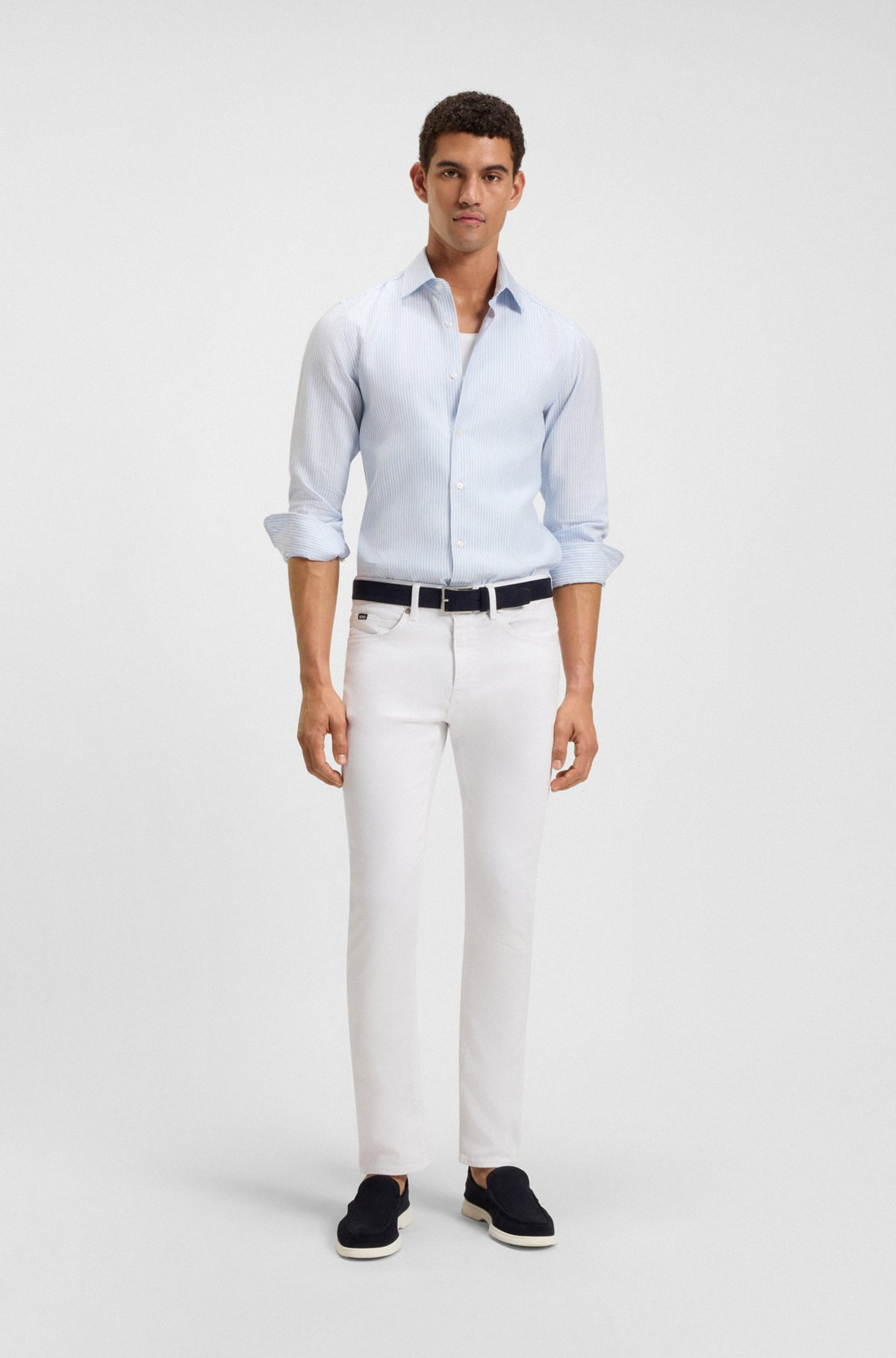 DELAWARE SLIM-FIT JEANS IN WHITE STRETCH DENIM - 3