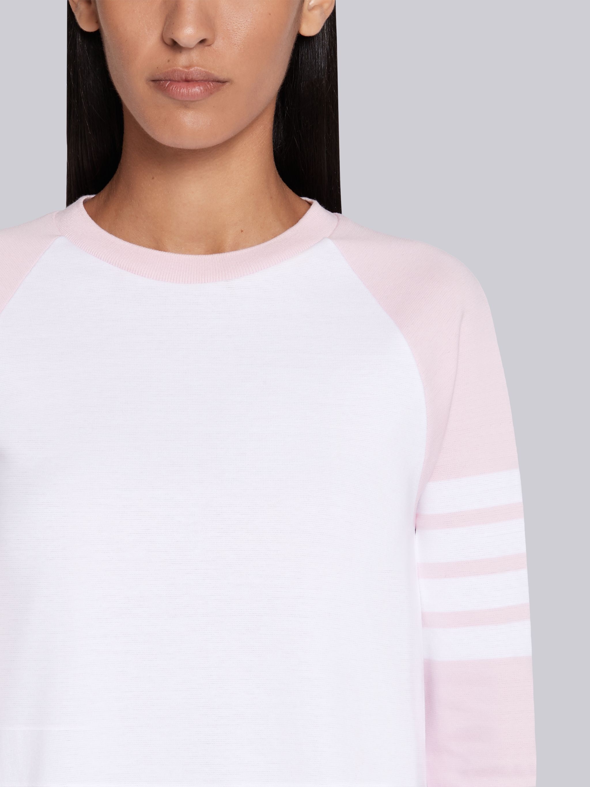 Light Pink Interlock 3/4 Sleeve 4-Bar Baseball Dress - 4