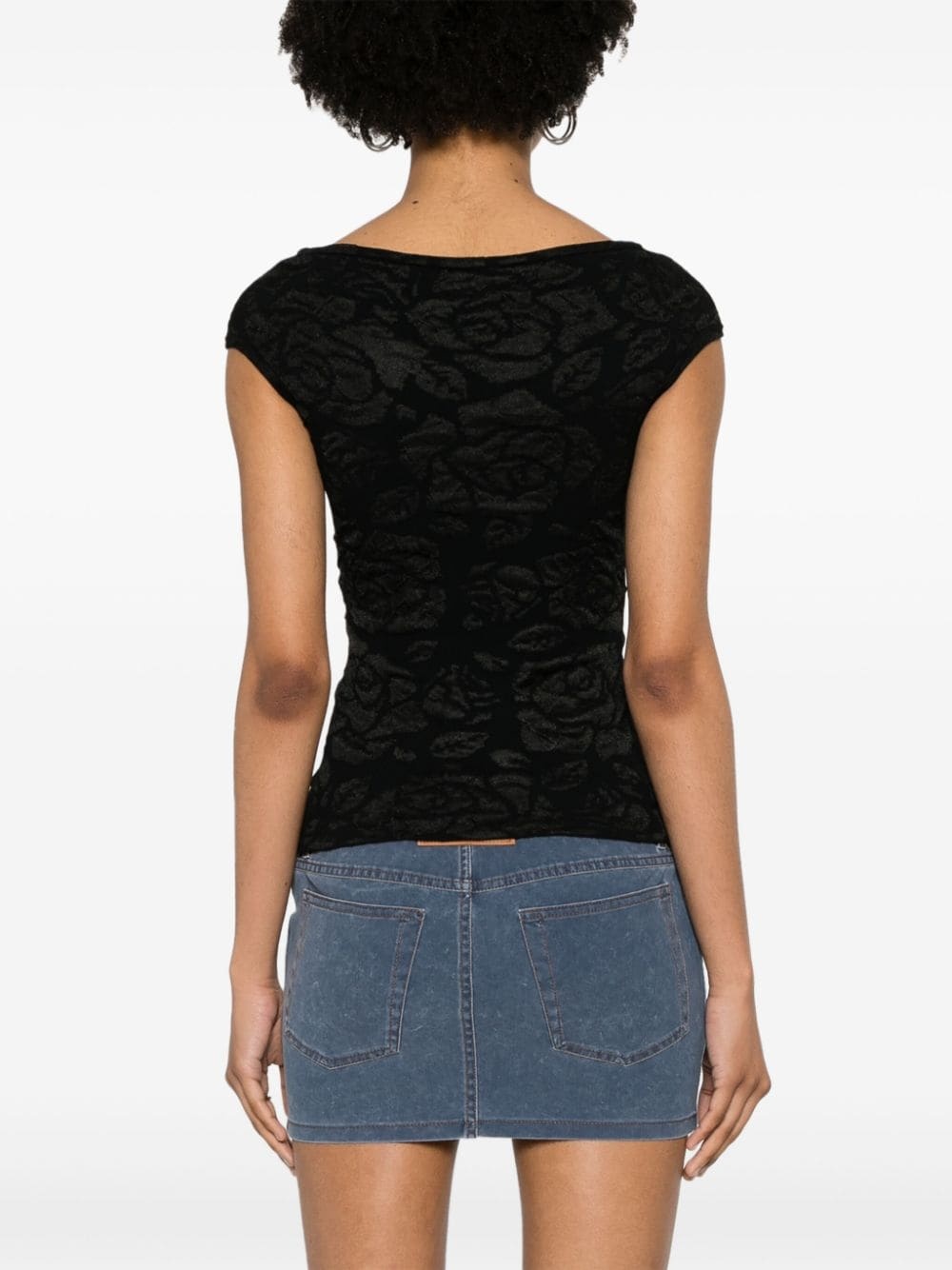 floral-jacquard knitted top - 4