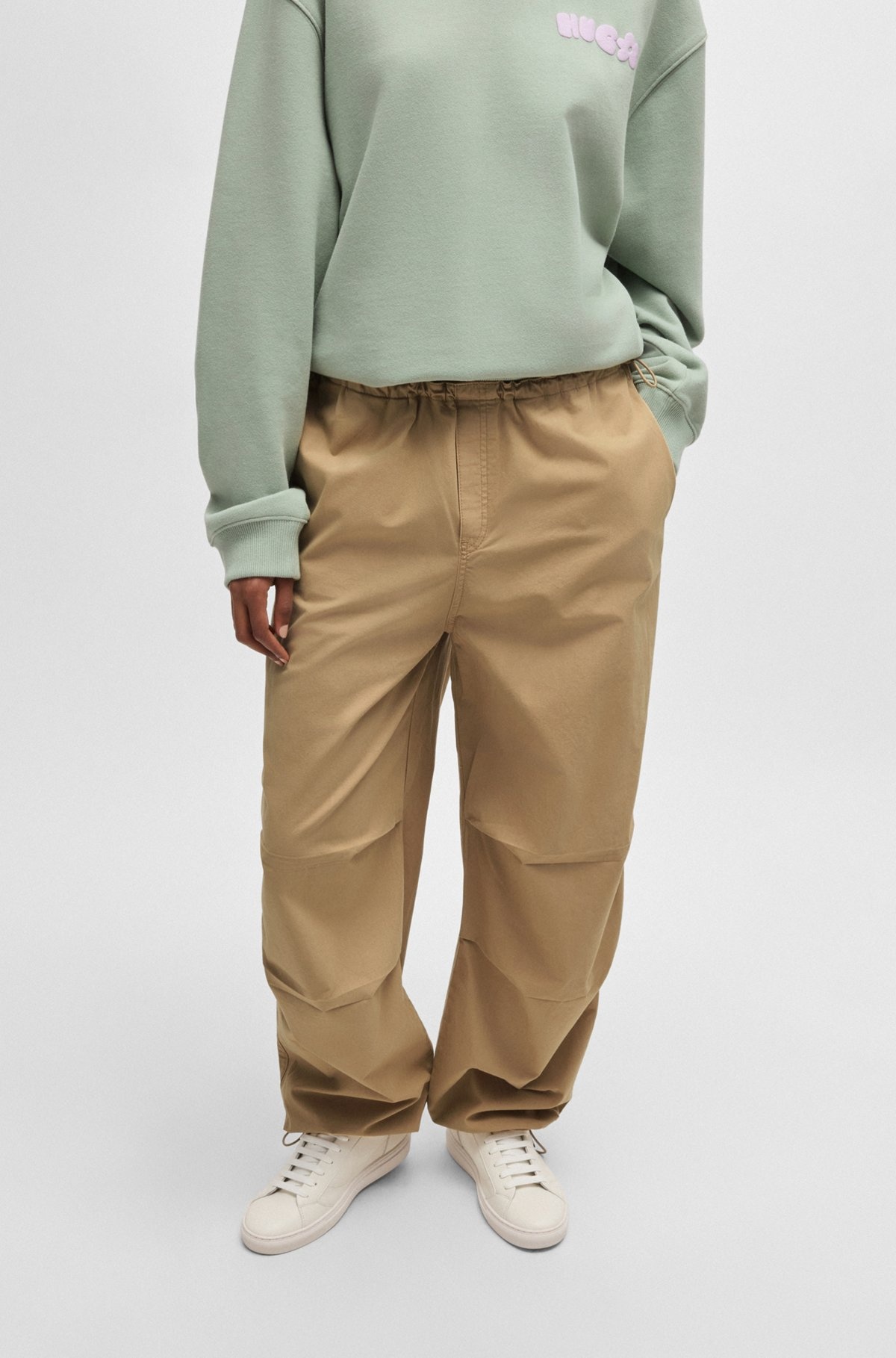 BAGGY-FIT PARACHUTE TROUSERS IN COTTON CANVAS - 2