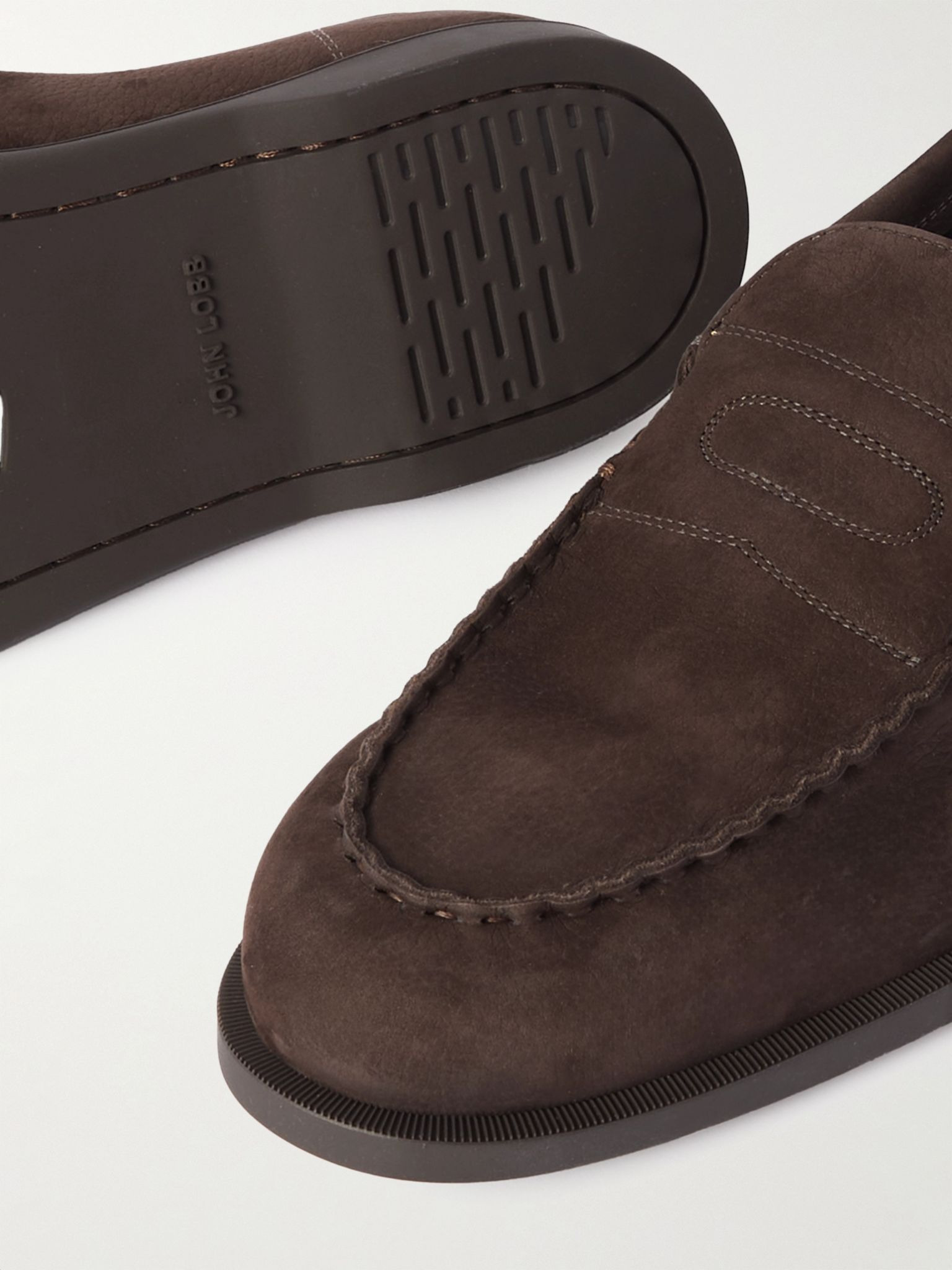 Pace Full-Grain Nubuck Loafers Brown - 6