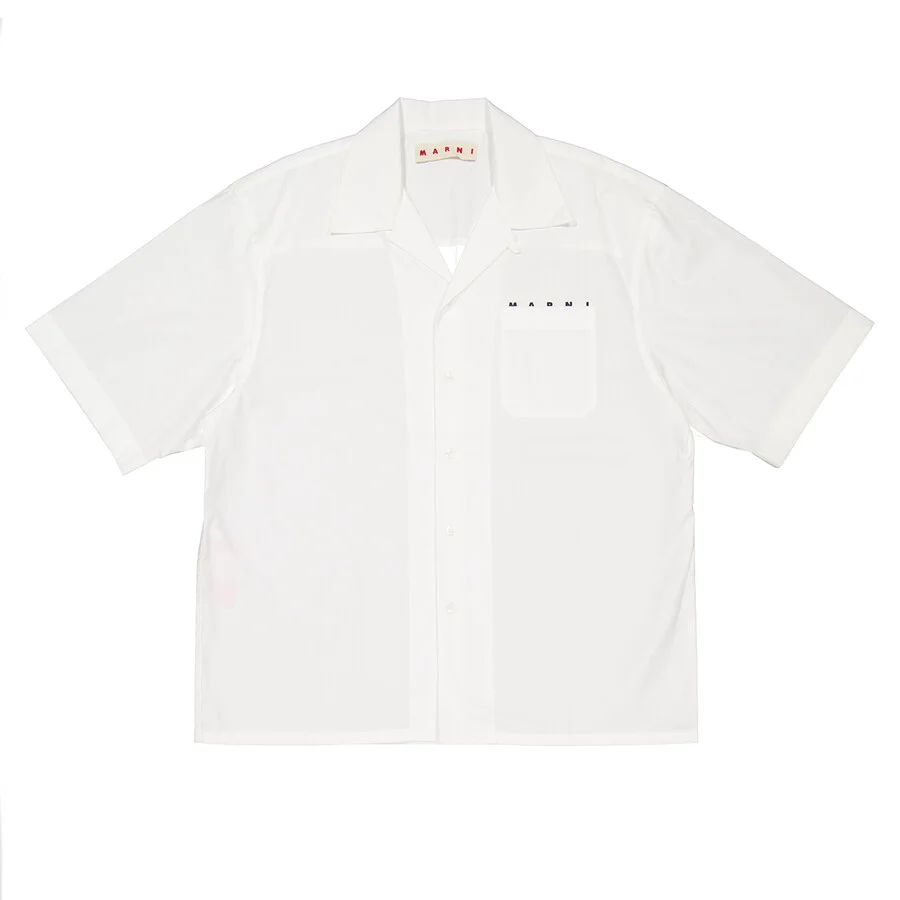 Marni Logo-Print Cotton Poplin Bowling Shirt - 1