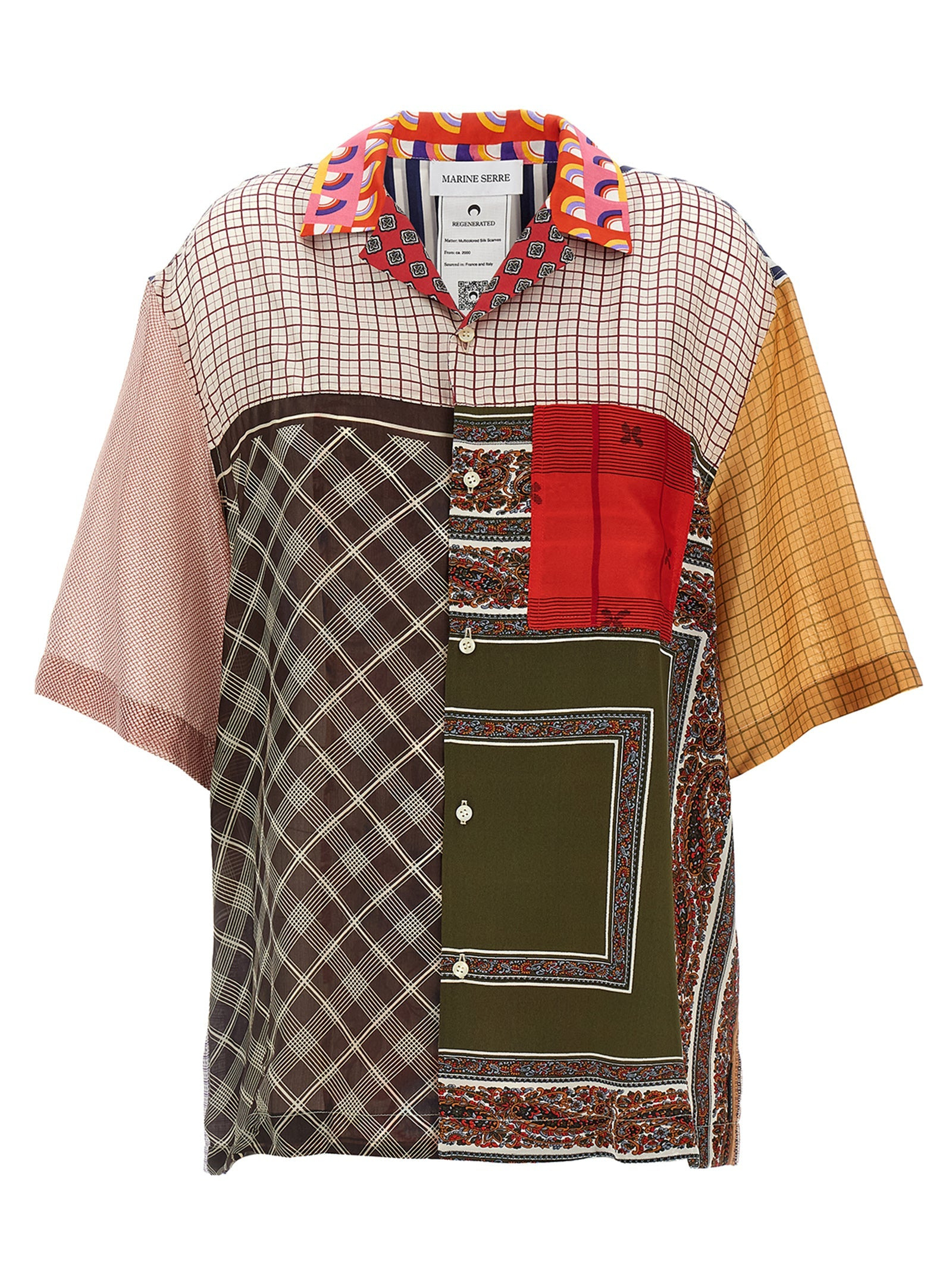 Marine Serre Women 'Regenerated Silk Scarves Bowling' Shirt - 5