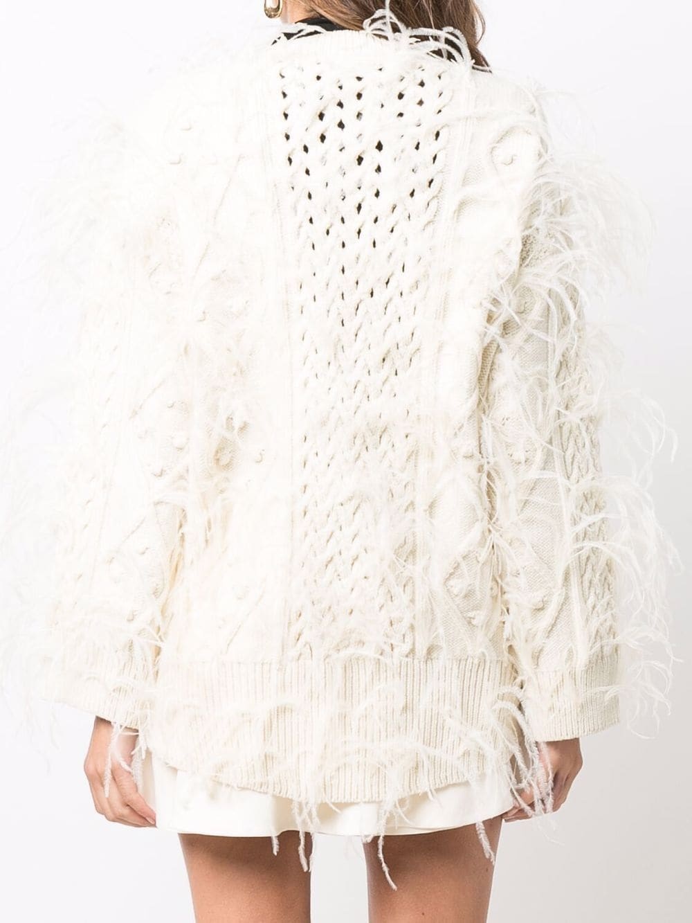 feather-embellished wool jumper - 4