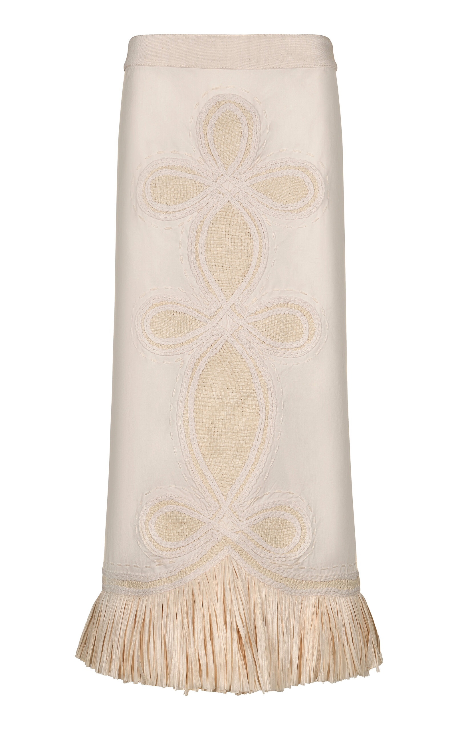 Outlauw Legends Embroidered Midi Skirt ivory - 1