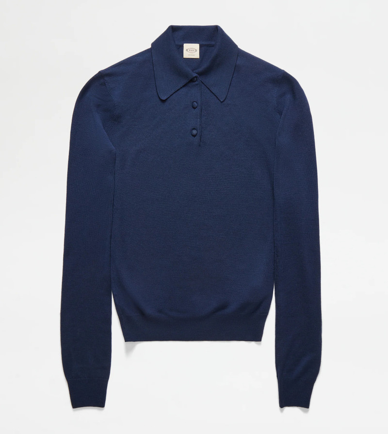 KNITTED POLO SHIRT - BLUE 1