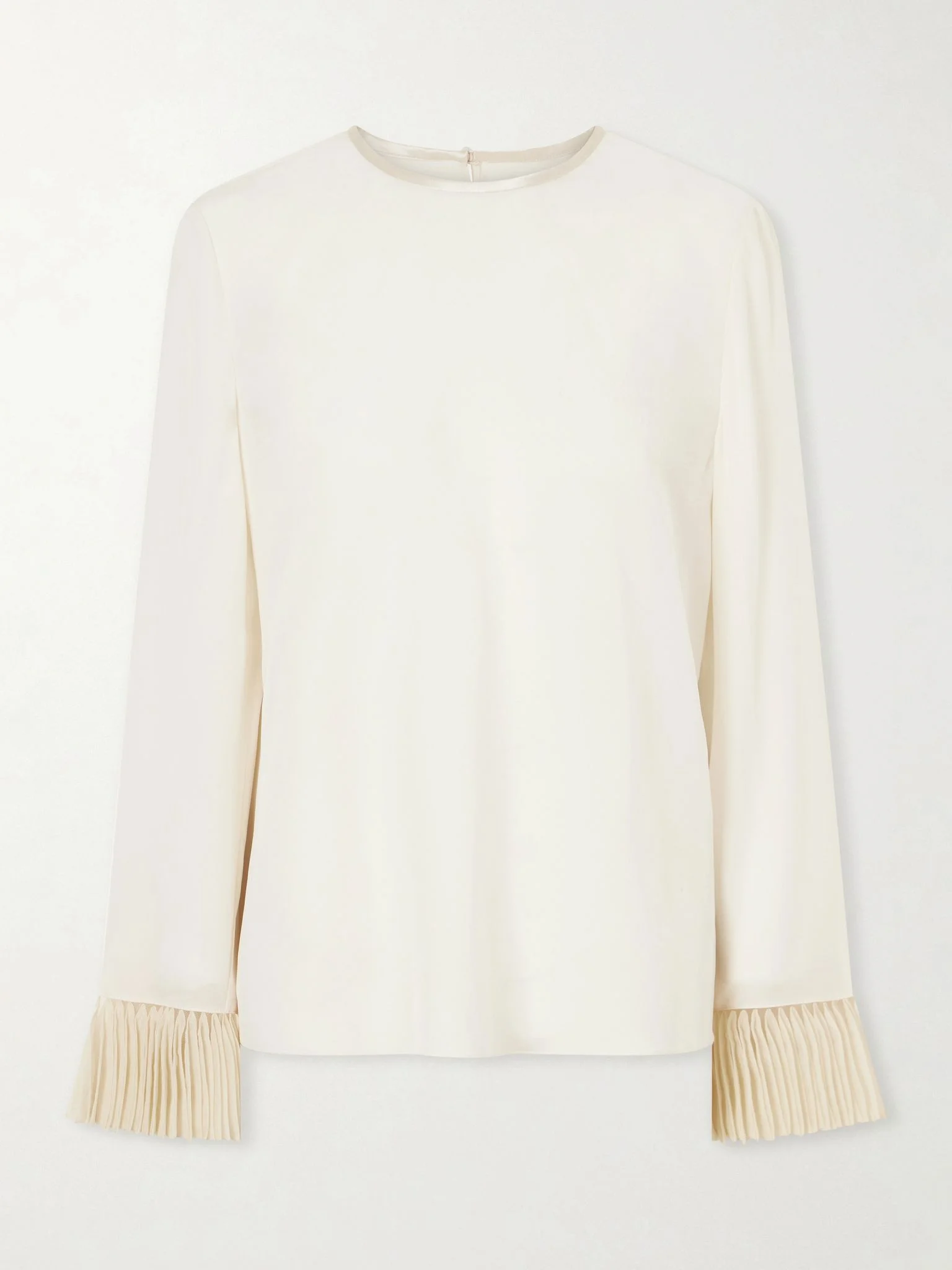 Silk crepe de chine blouse Cream - 1