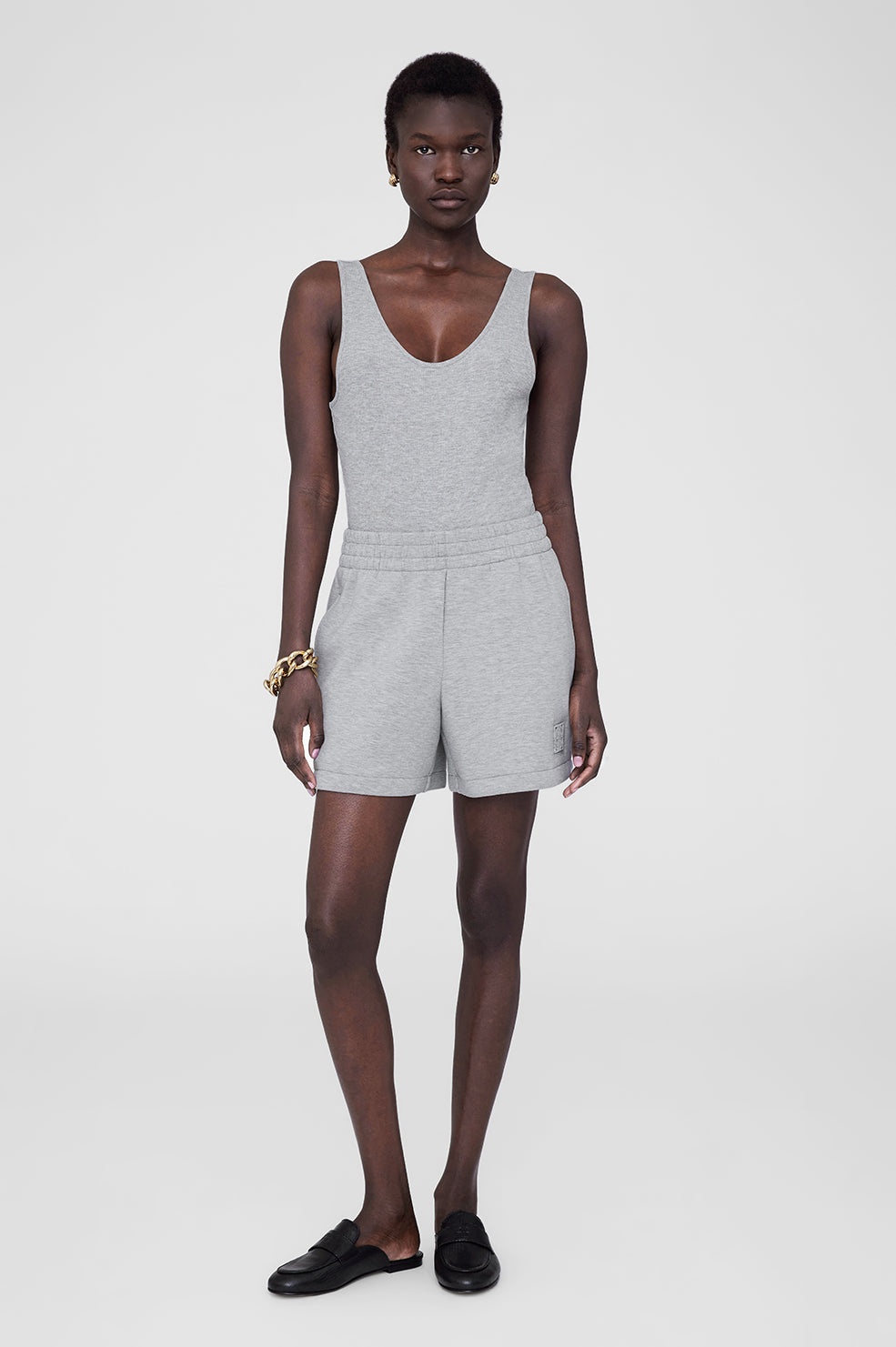 Kam Short Framed Monogram - Heather Grey - 2