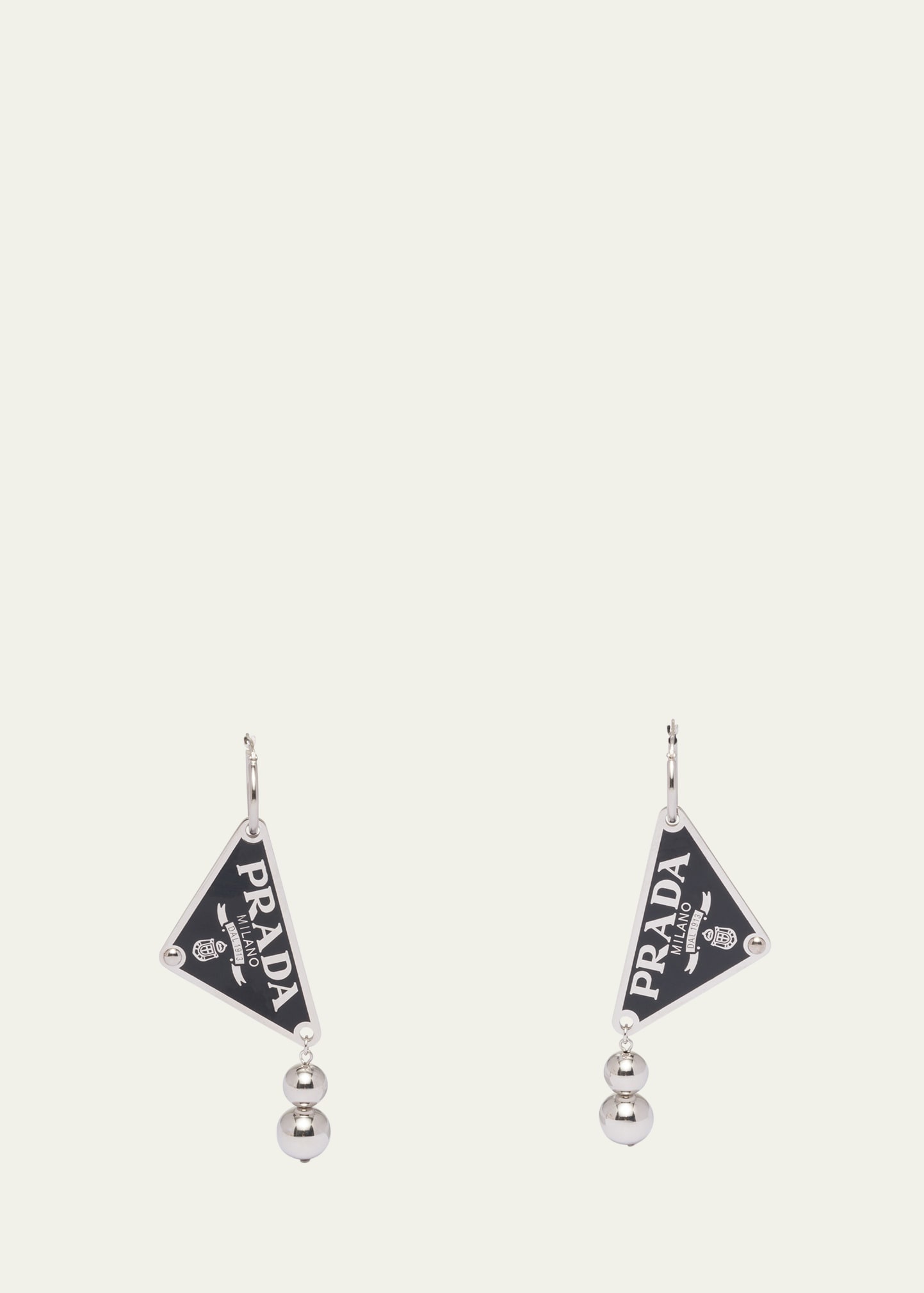 Triangle Sterling Silver Ball Drop Earrings - 1