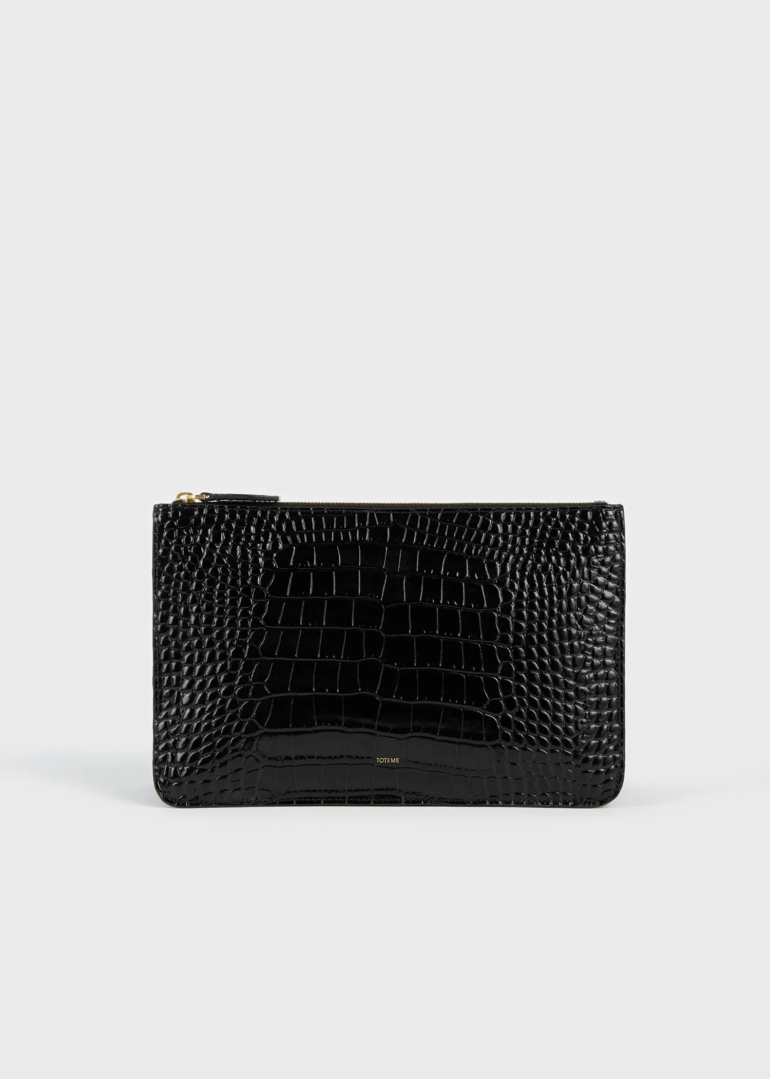 Threefold croco-embossed clutch black - 1