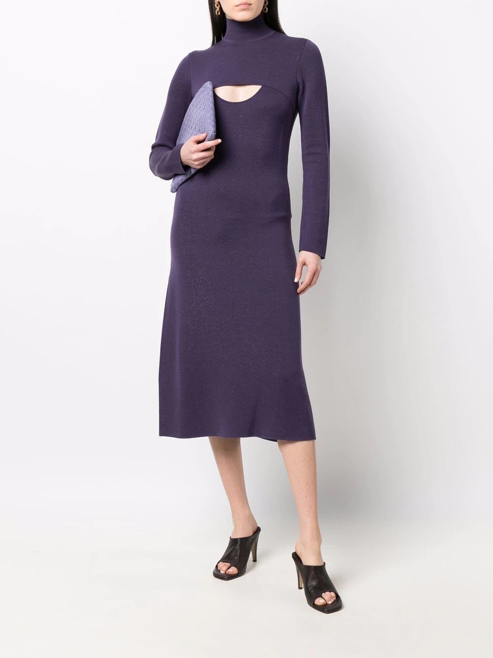 Lamé wool midi dress - 2
