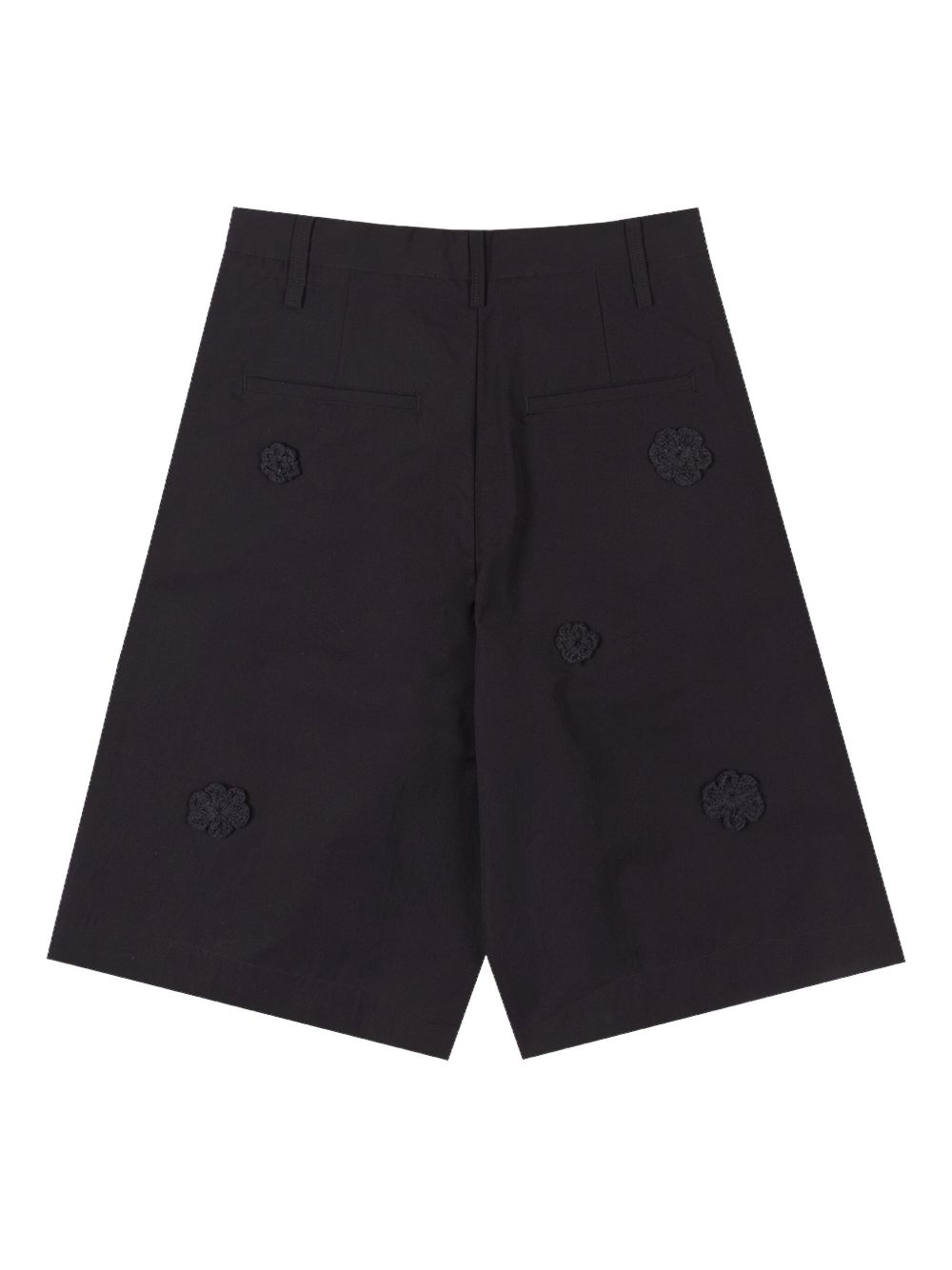 daisy-embroidered "Black" shorts - 2