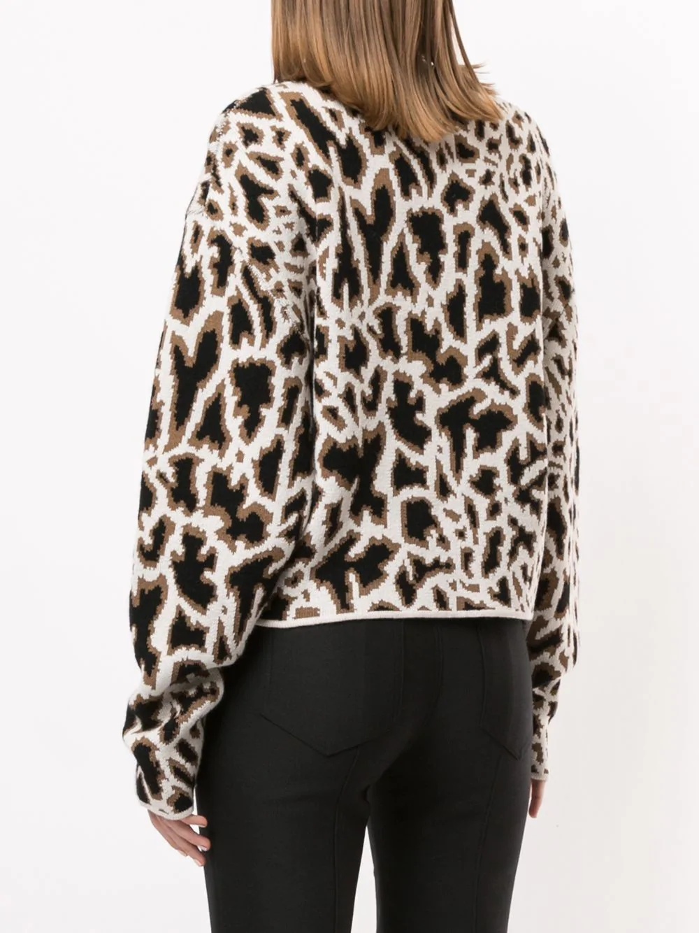 textured giraffe jacquard knit jumper - 4