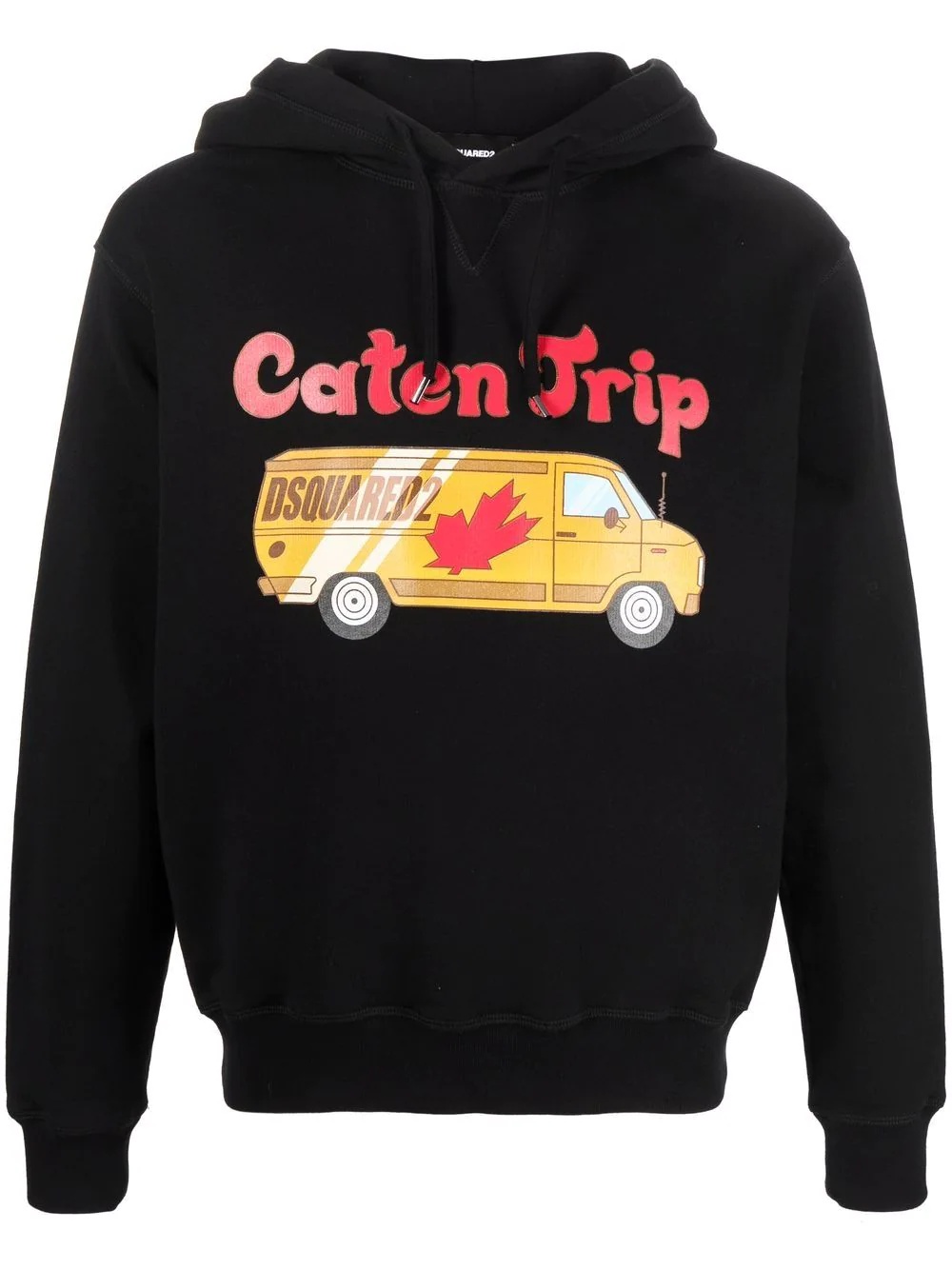 van-print cotton hoodie - 1