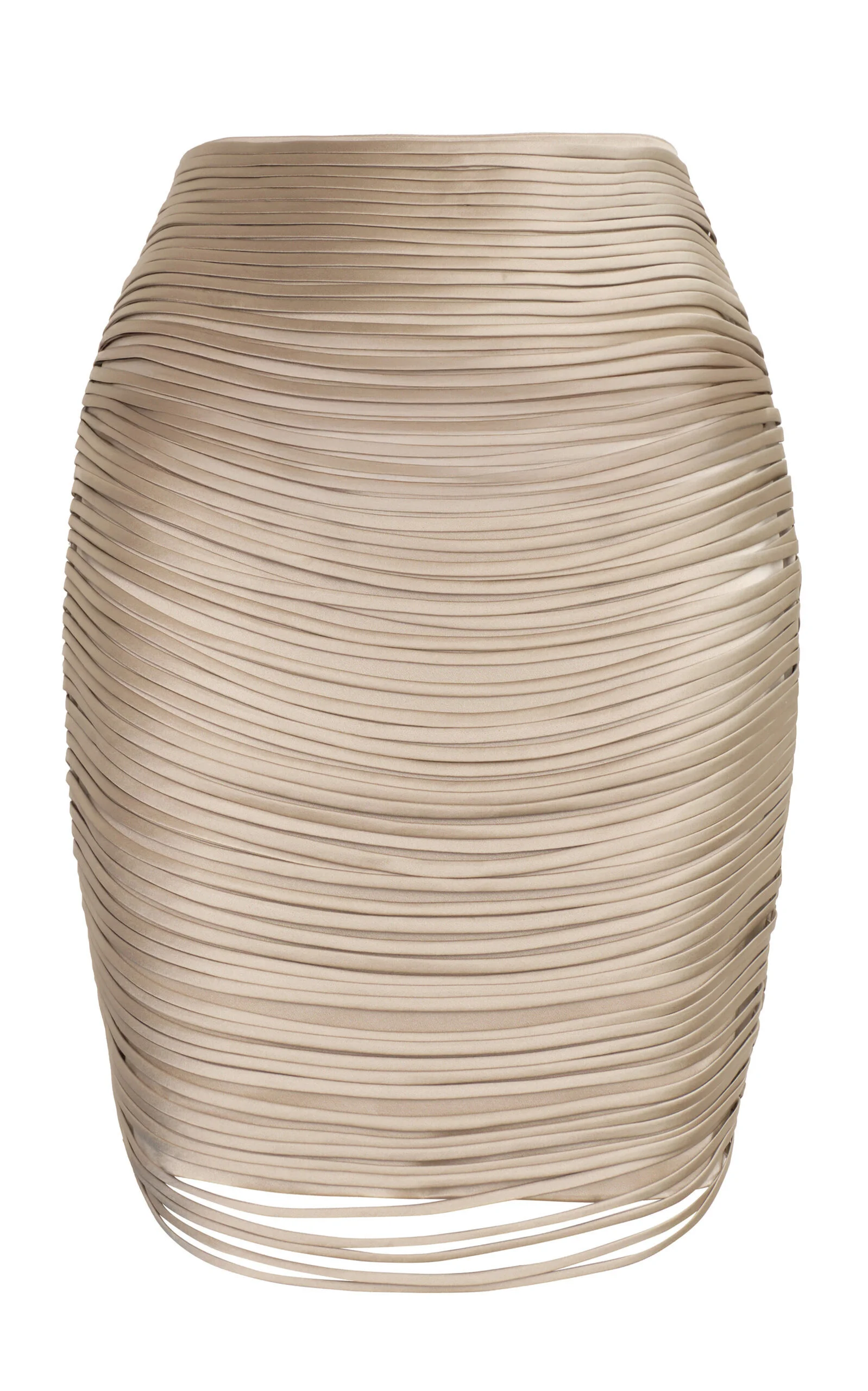 Noche Estrellada Fringed Mini Skirt taupe - 1