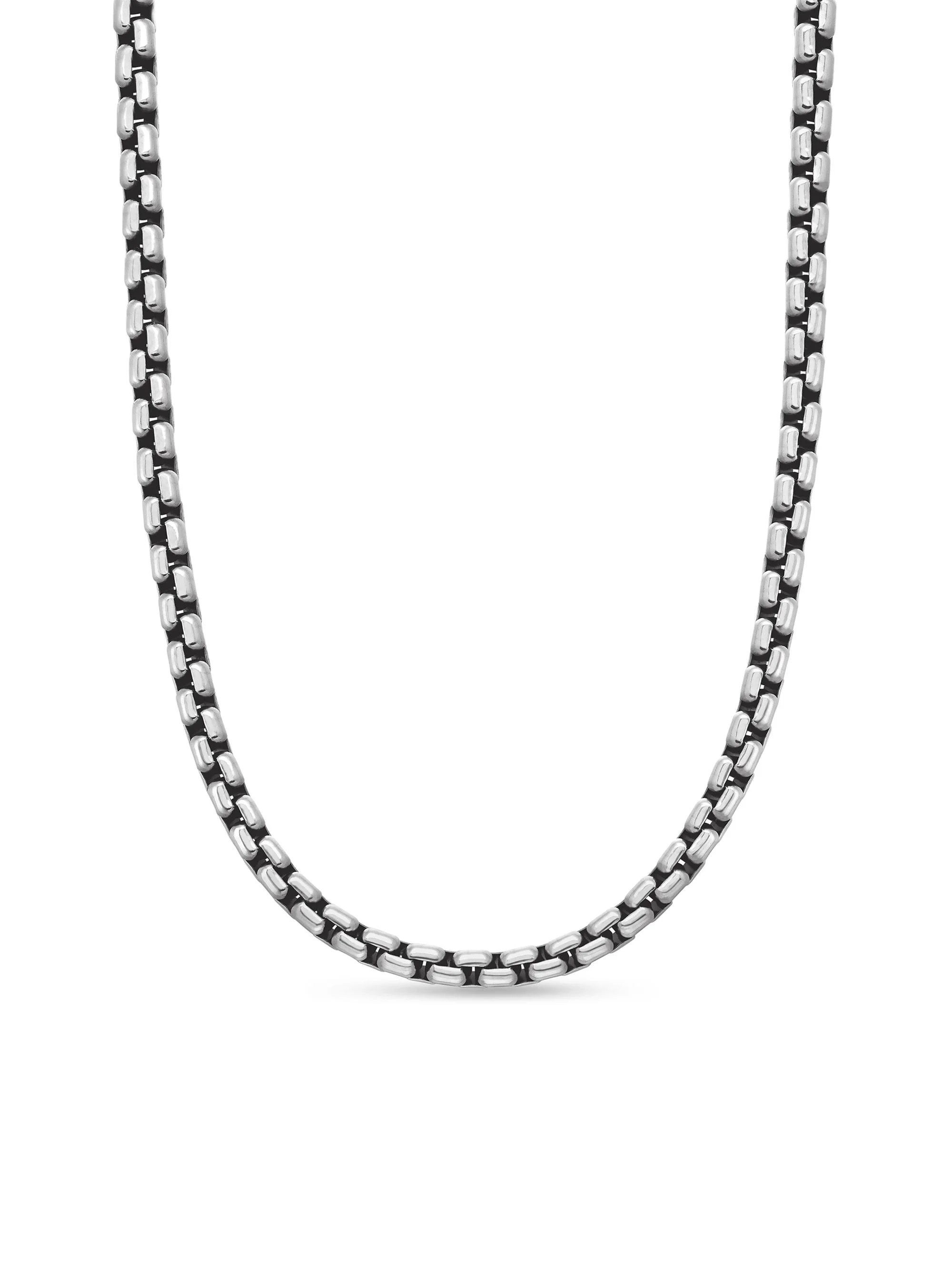 Men's Box Chain Necklace In Sterling Silver, 4.8mm - Sterling Silver - 1