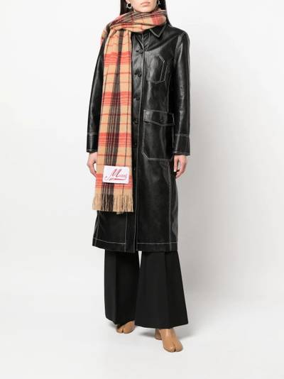 Marni check-patterned fringed scarf outlook