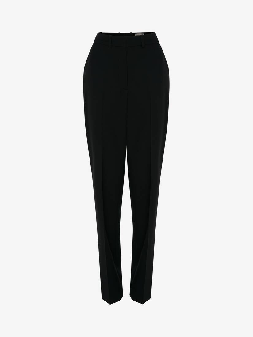 Barathea Cigarette Trousers in Black - 1