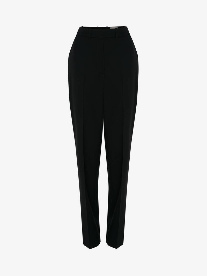 Barathea Cigarette Trousers in Black 1