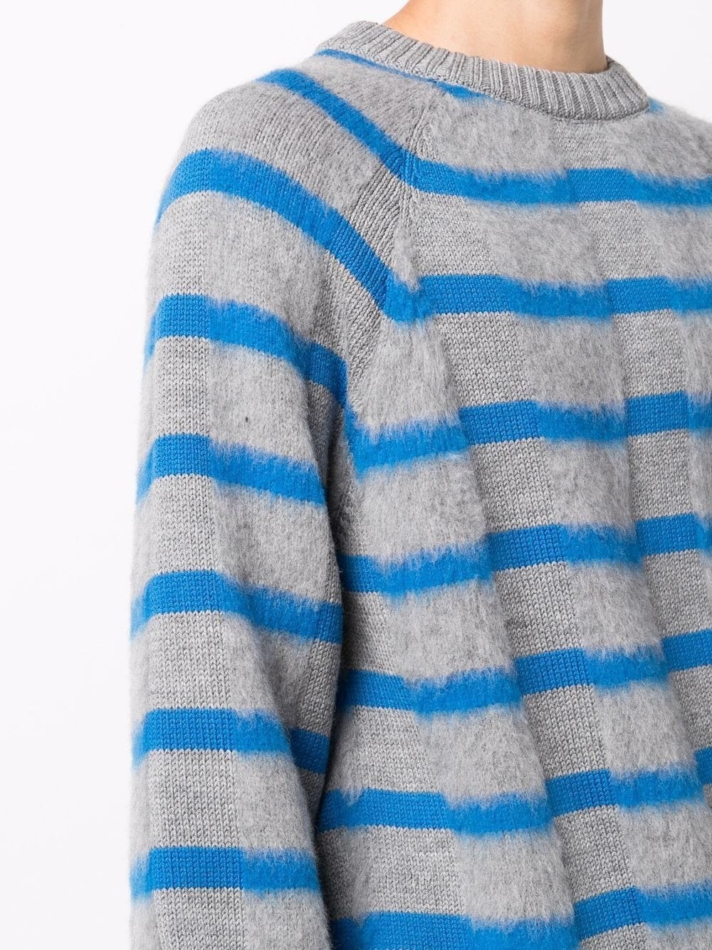 striped  fine-knit jumper - 5