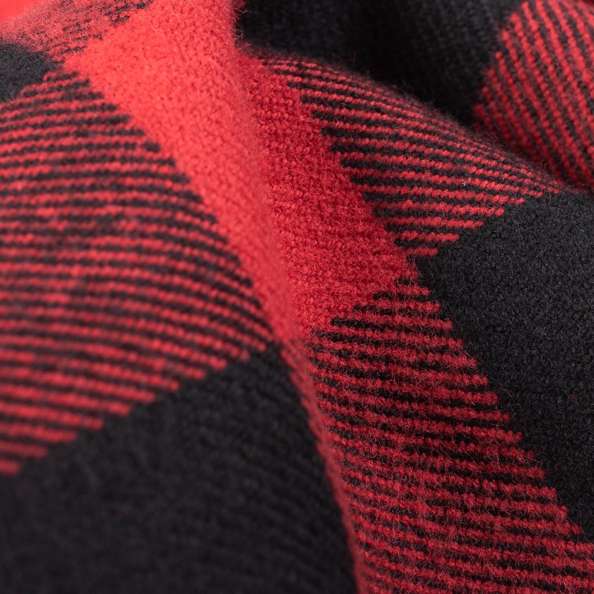 IHSH-244-RED Ultra Heavy Flannel Buffalo Check Work Shirt Red/Black - 8