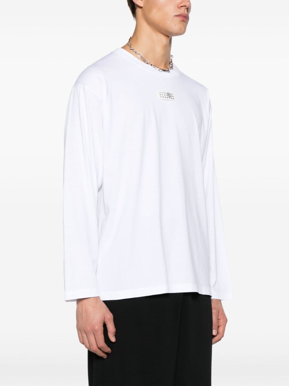 numbers motif-patch long-sleeve T-shirt - 3