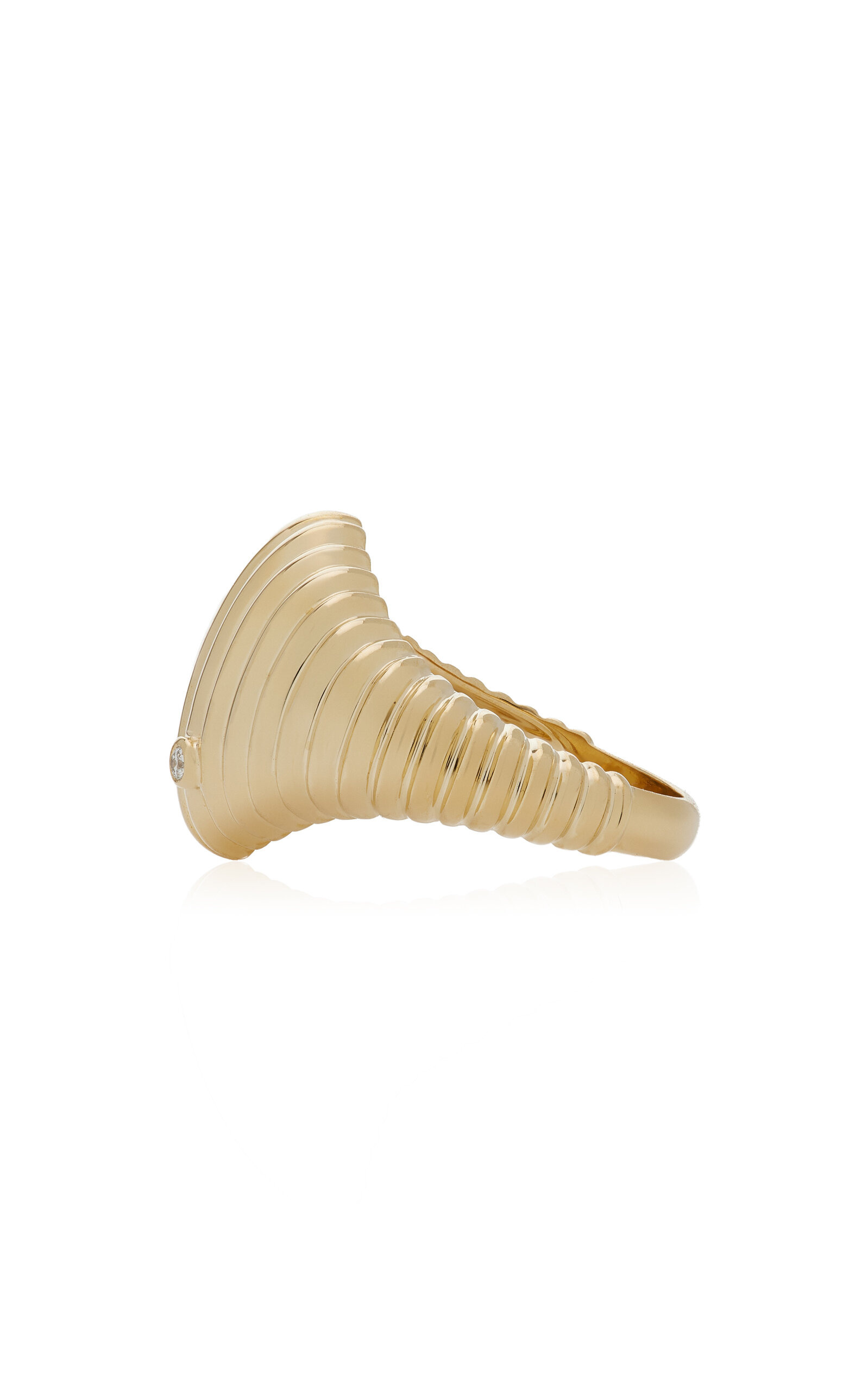Berlingot 9K Yellow Gold Diamond Signet Ring gold - 4