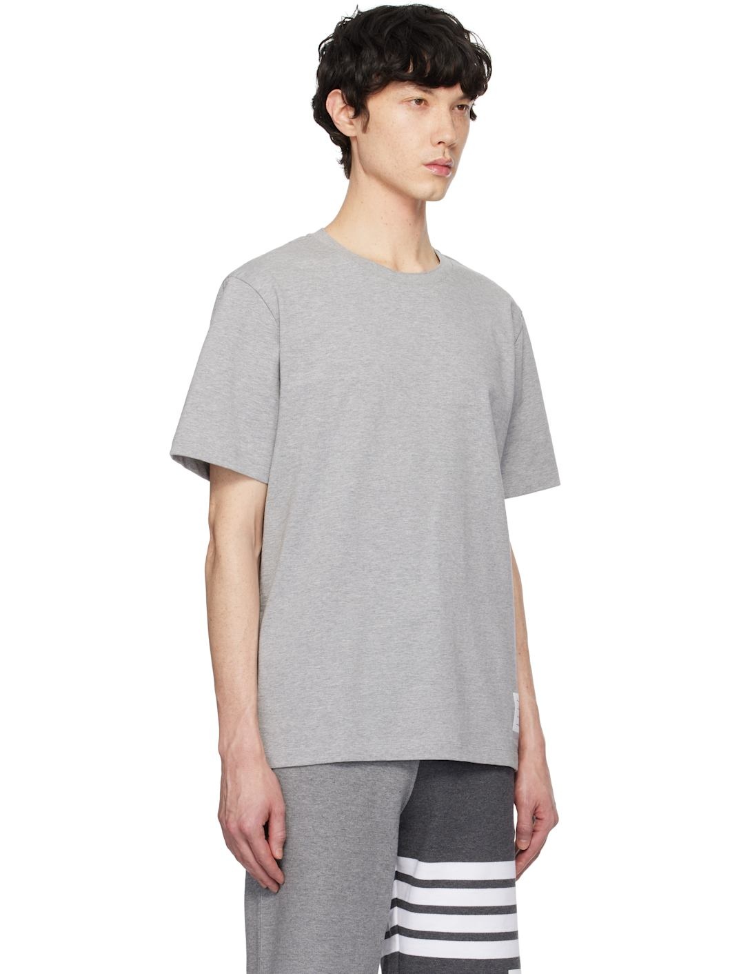 Gray Jersey Relaxed Side Slit T-shirt - 2