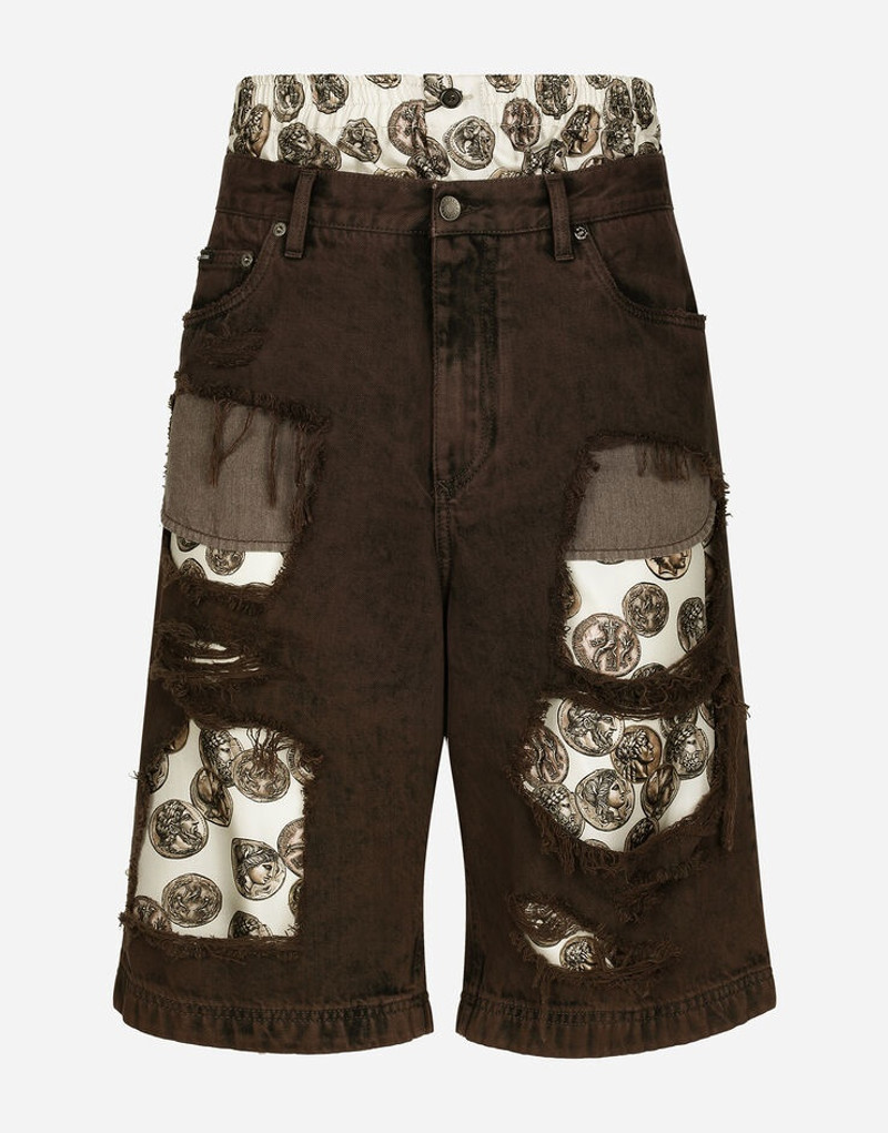 Denim shorts with rips 1