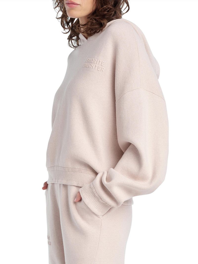 Women's The Fatigue Sisters Cropped Hoodie - Blush Pink 3