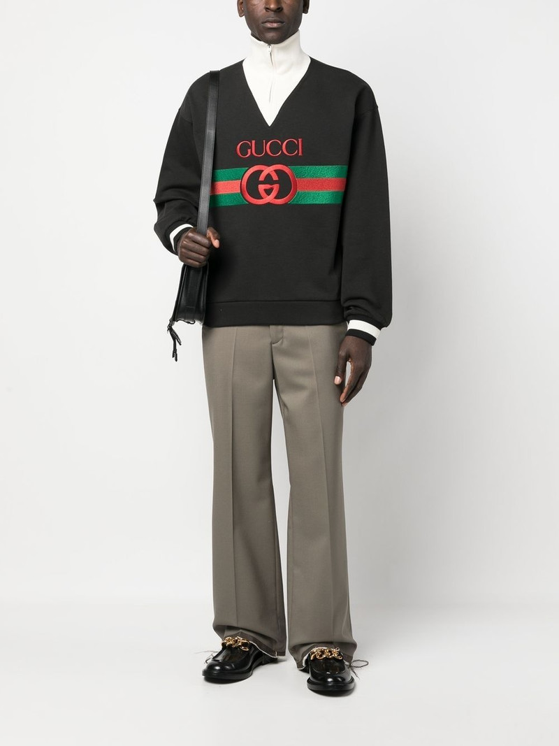 GUCCI embroidered-logo high-neck sweatshirt outlook