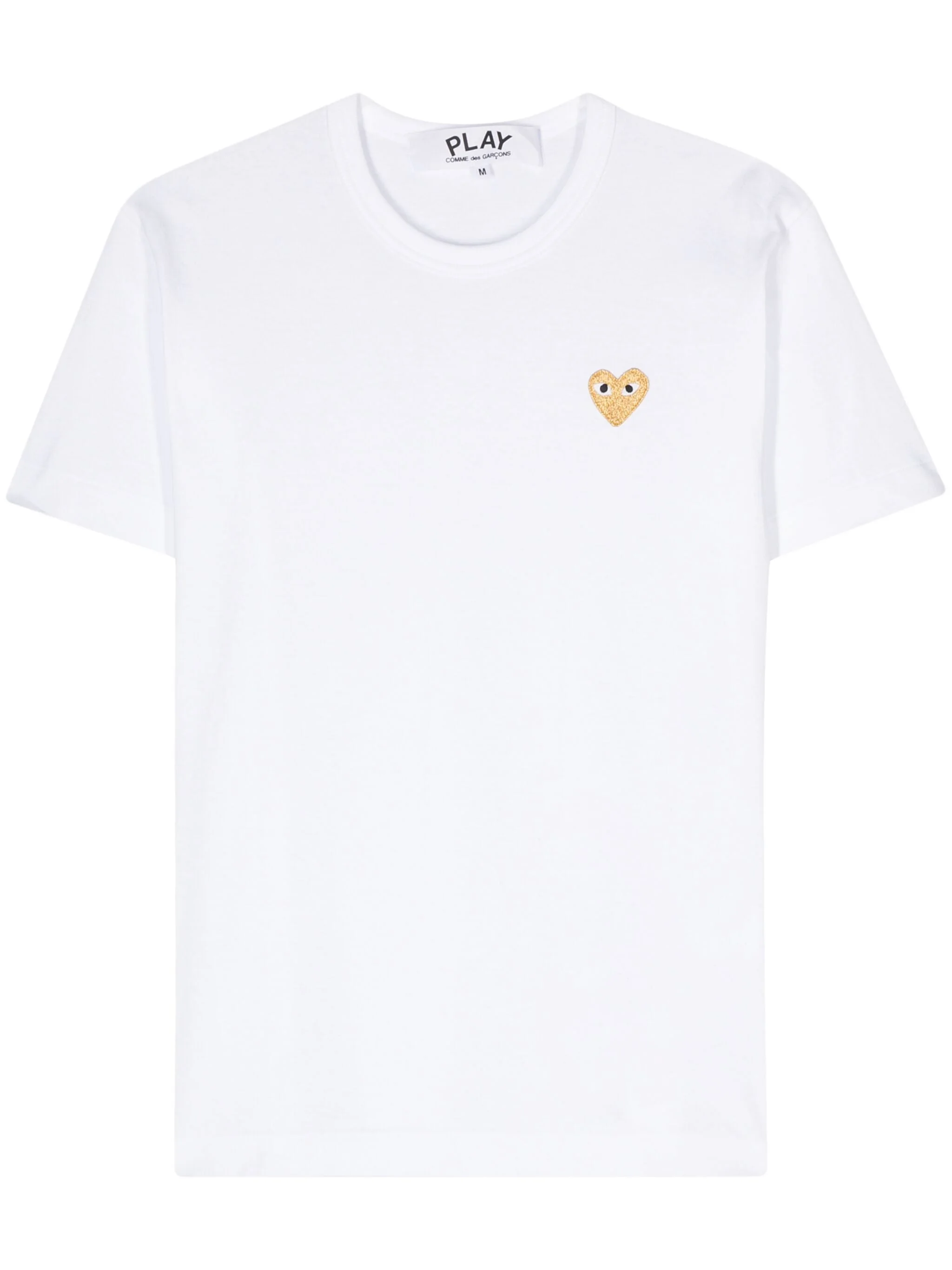 UNISEX SHORT SLEEVE GOLD HEART - WHITE - 1