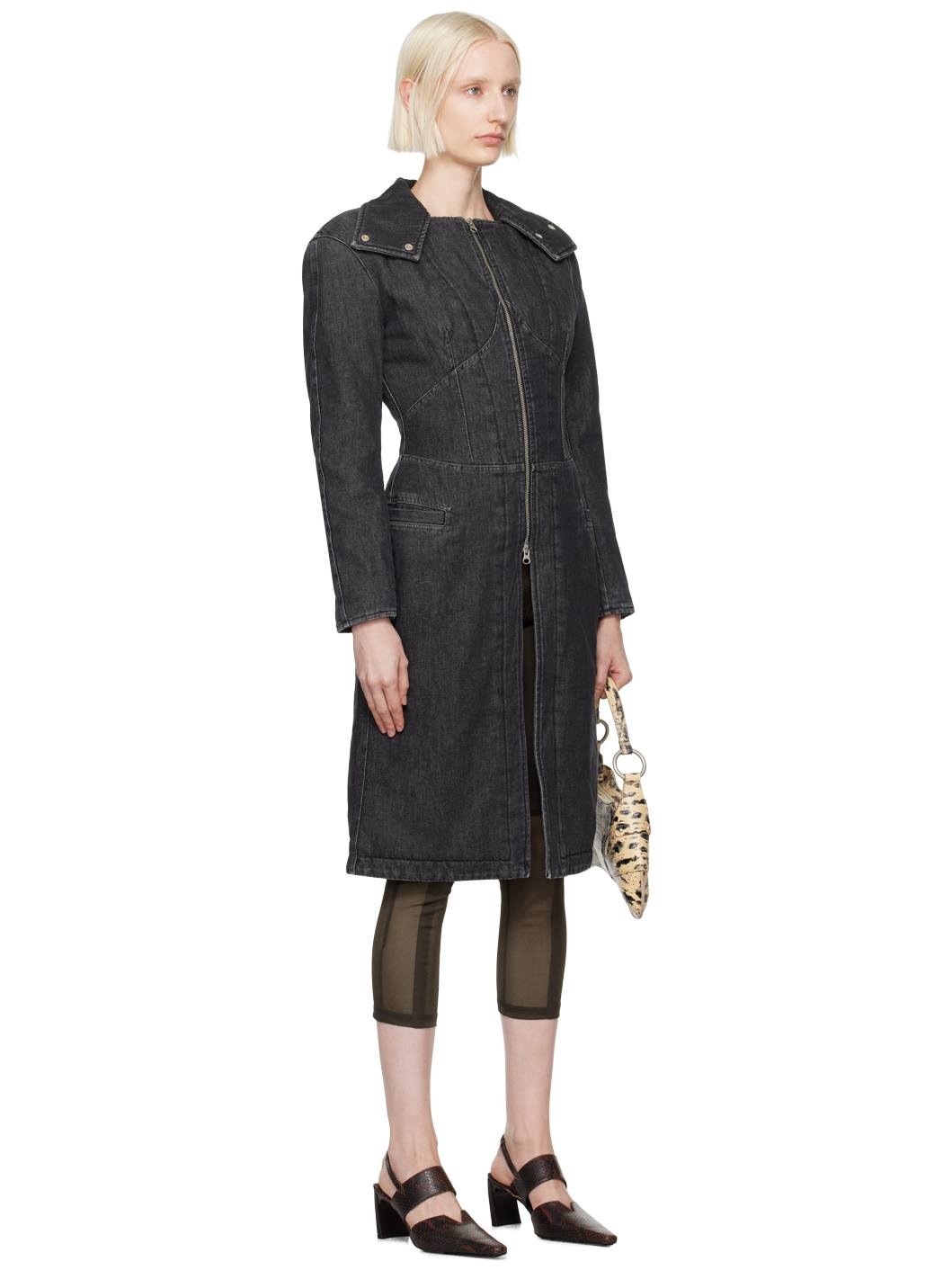 Black Alice Denim Coat - 2
