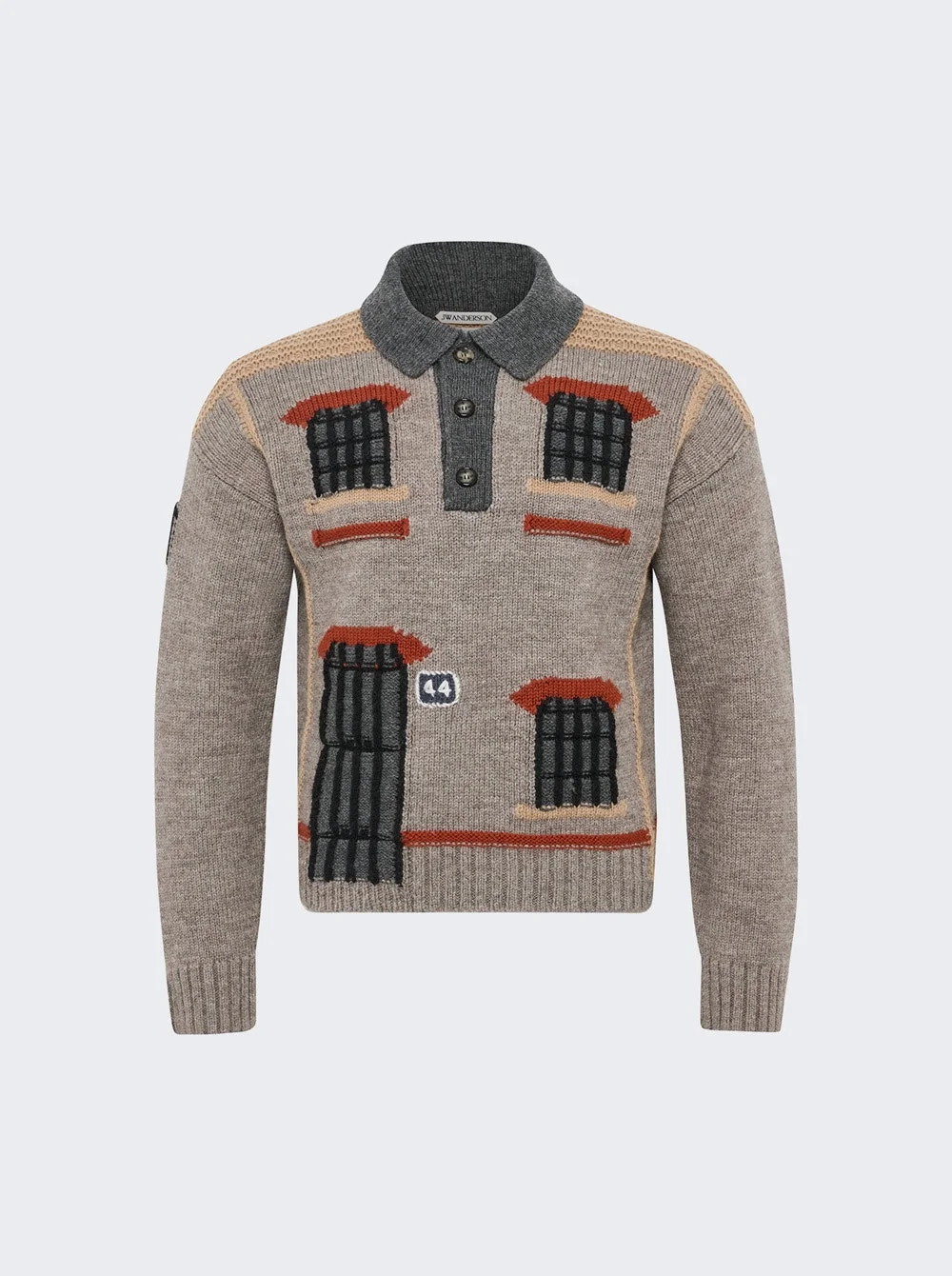 House Polo Jumper Beige Melange - 1