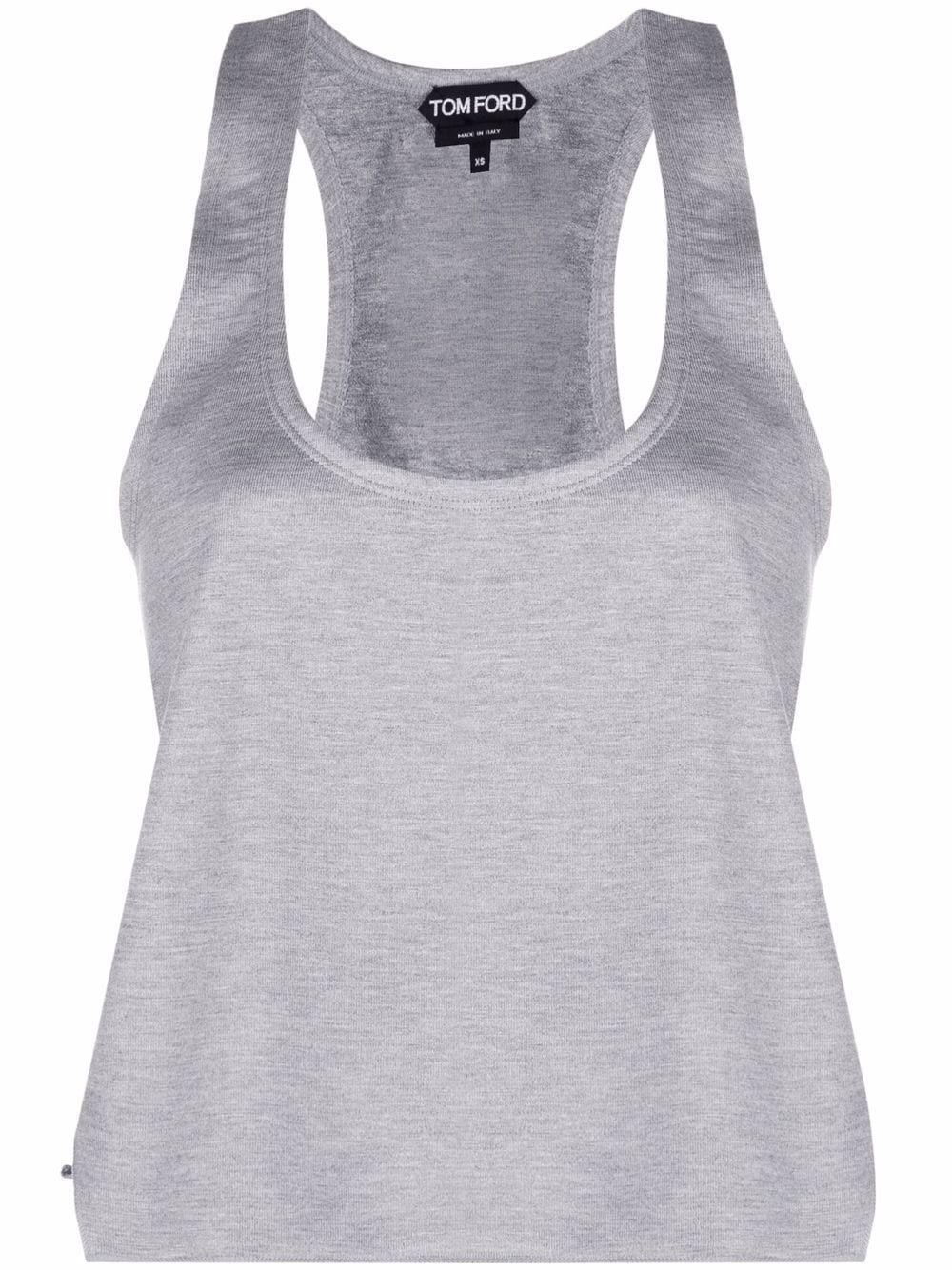 scoop neck vest top - 1