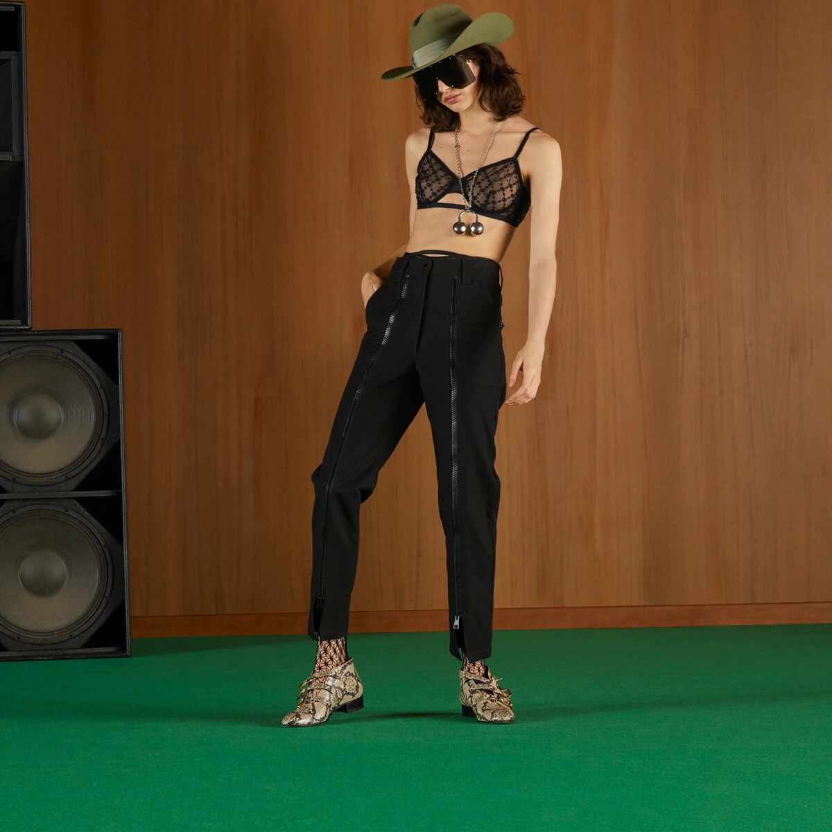 Denim pants with Interlocking G - 7