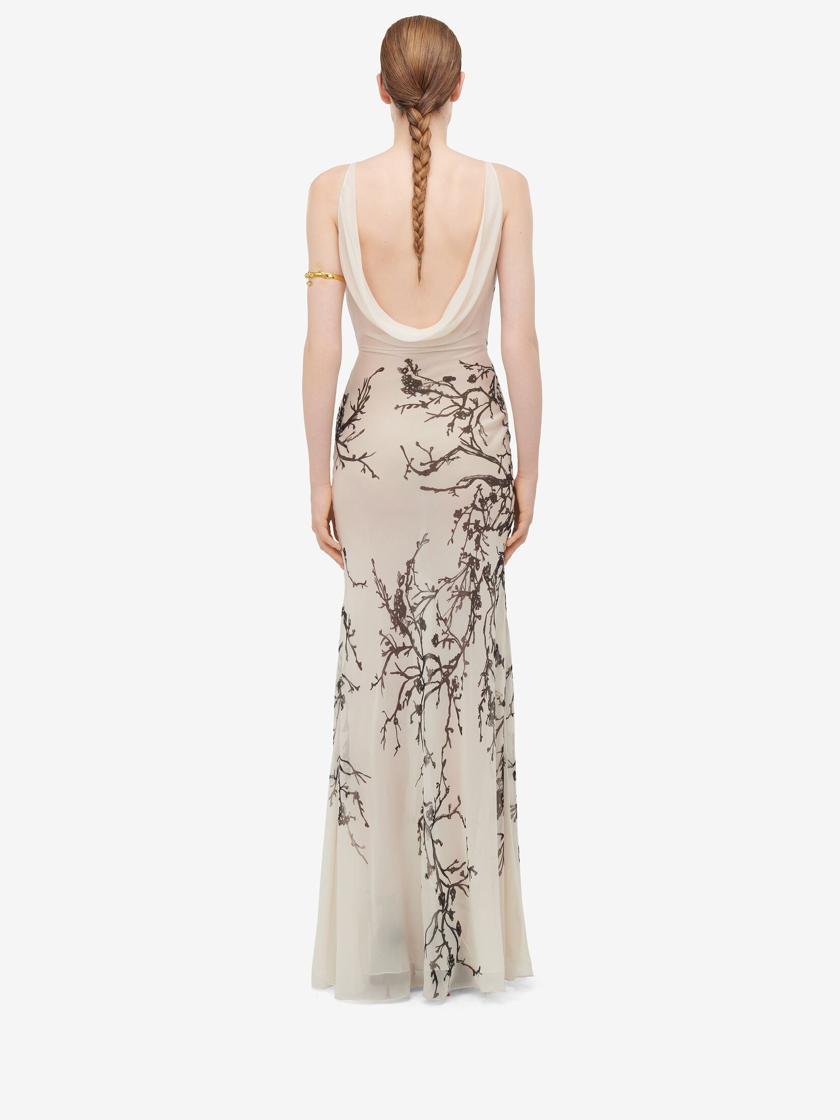 Women's Cherry Branches Evening Dress in Calico - 4