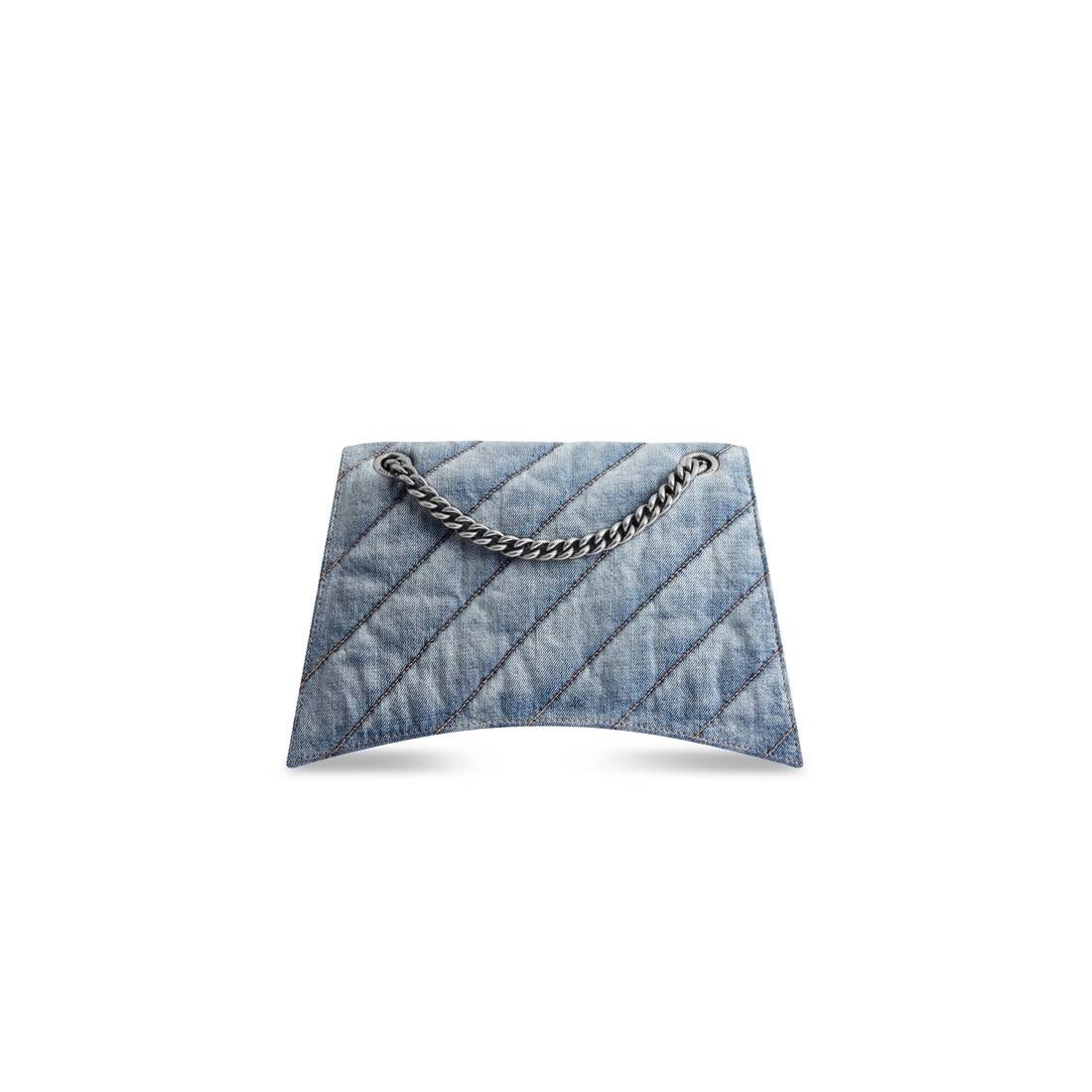 Women's Crush Medium Chain Bag Quilted In Denim in Blue - 4