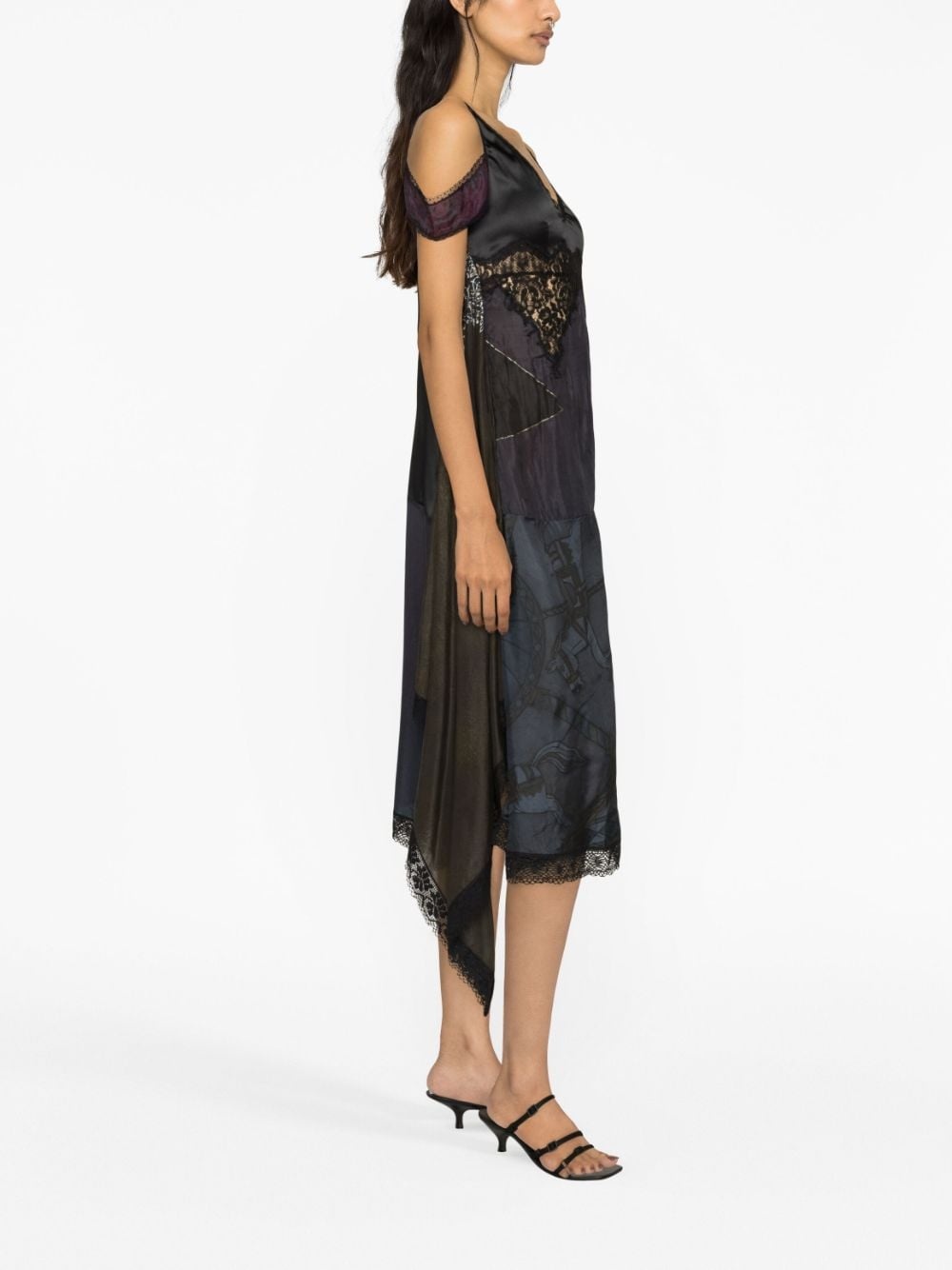 Regenerated patchwork midi dress - 4