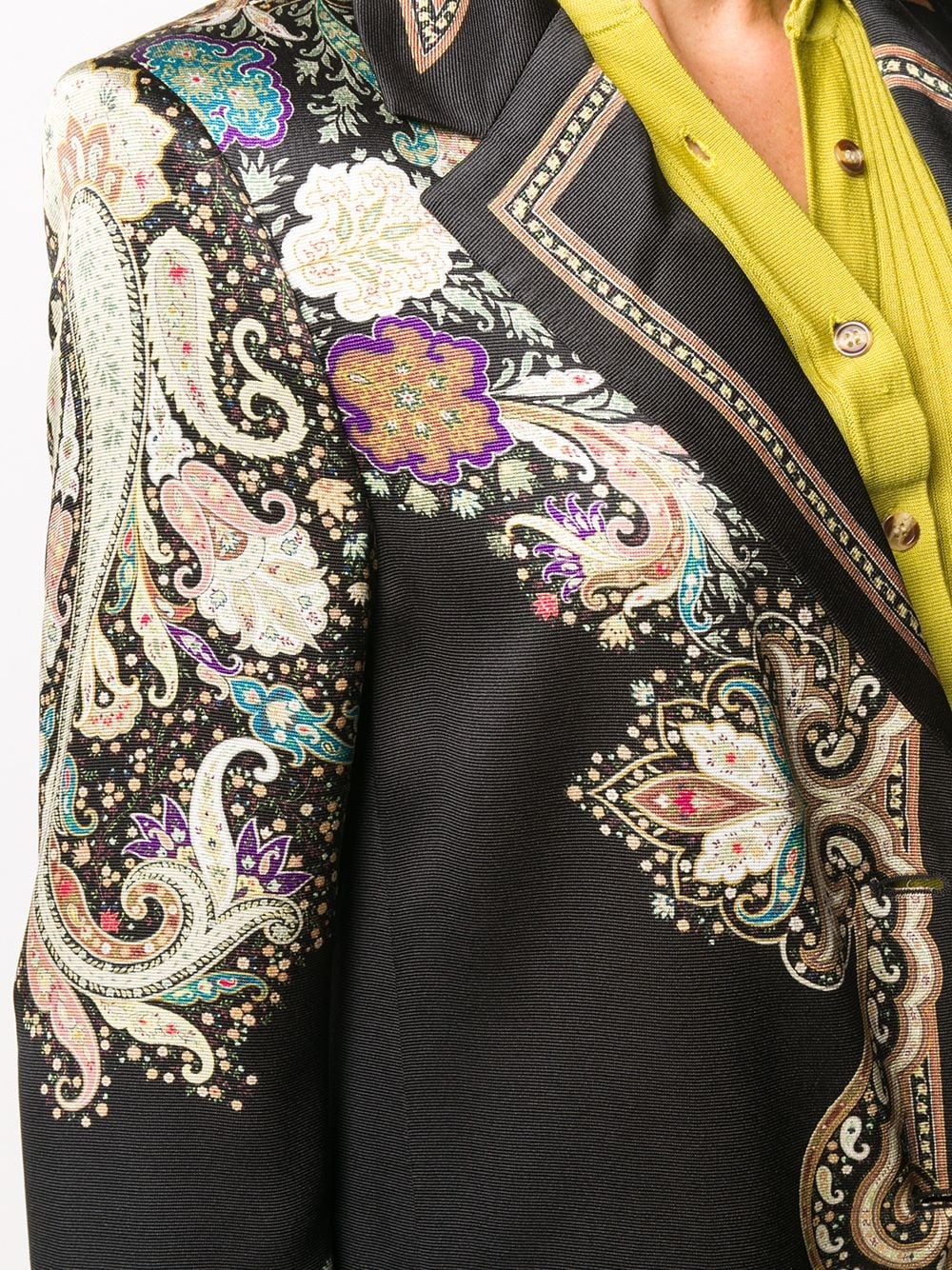 satin paisley-print coat - 5